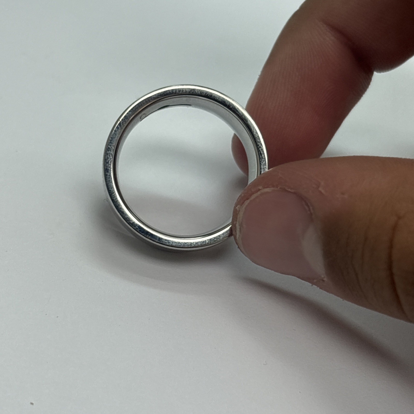 Men’s Stainless Steel Ring With Natural Diamond Fits Ring Size 10 3/4”