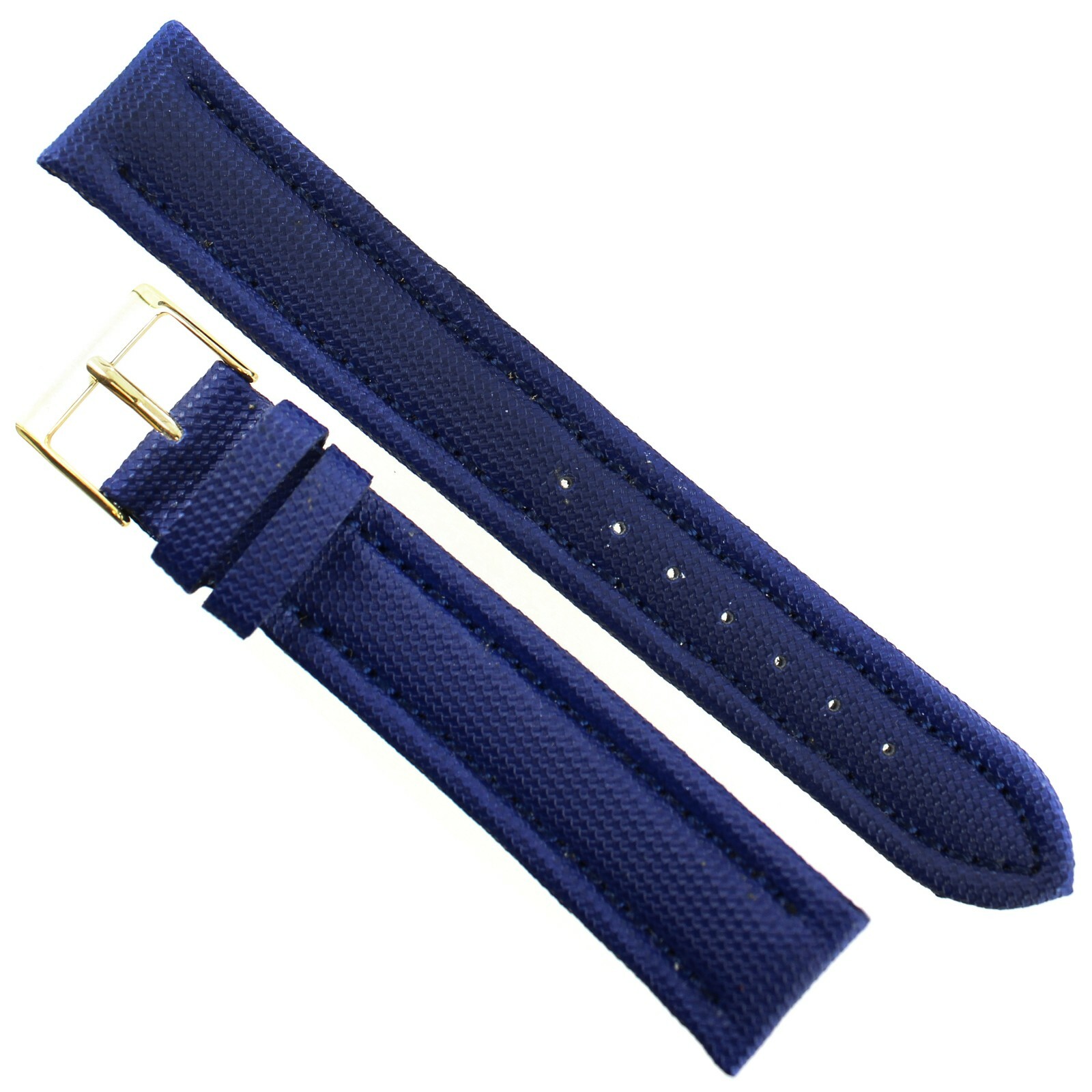 18mm Milano Blue Made W/ Kevlar Over Genuine Leather Mens Watch Band Regular