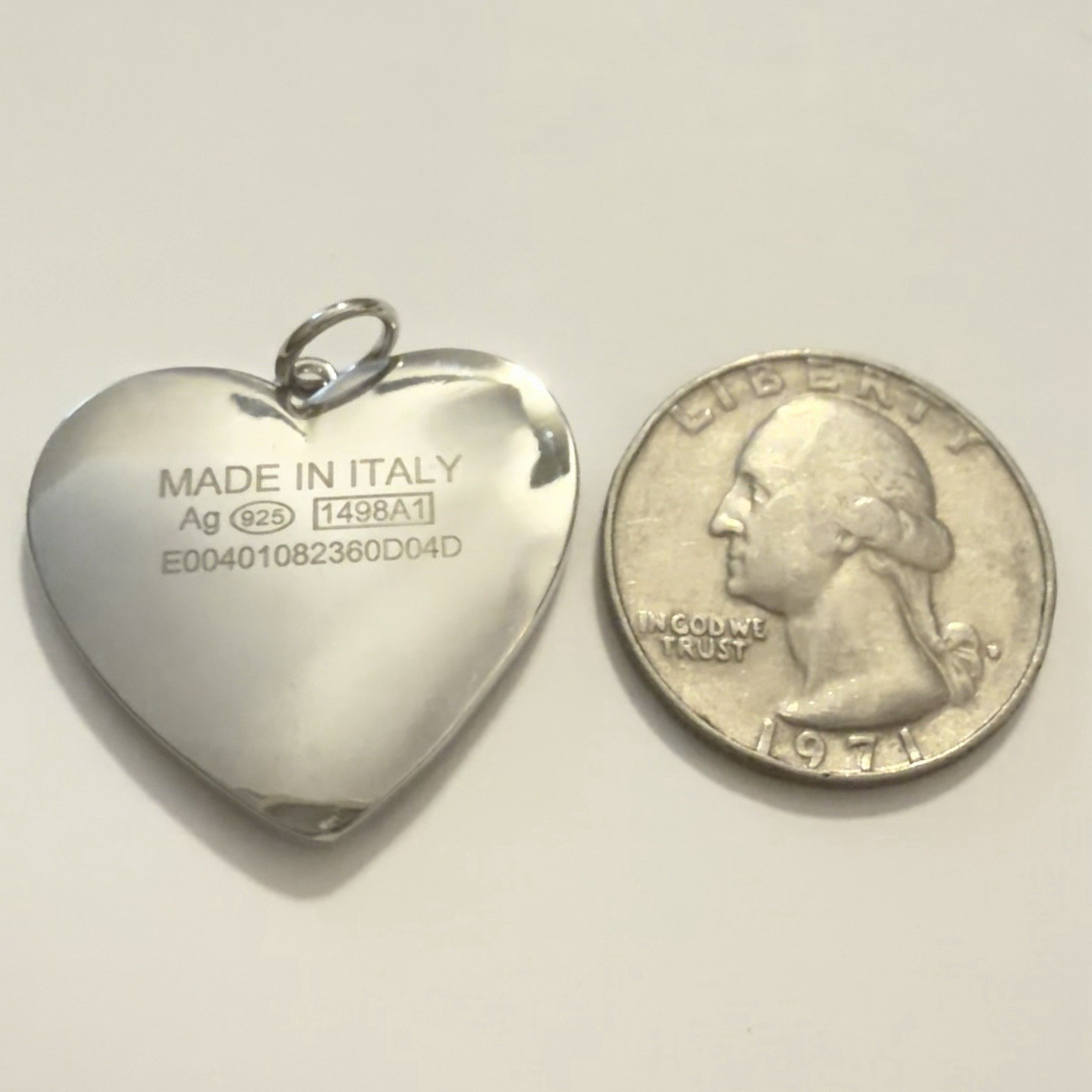 Designer Zipper Pull Charm Silver Tone & Black Heart Pendant