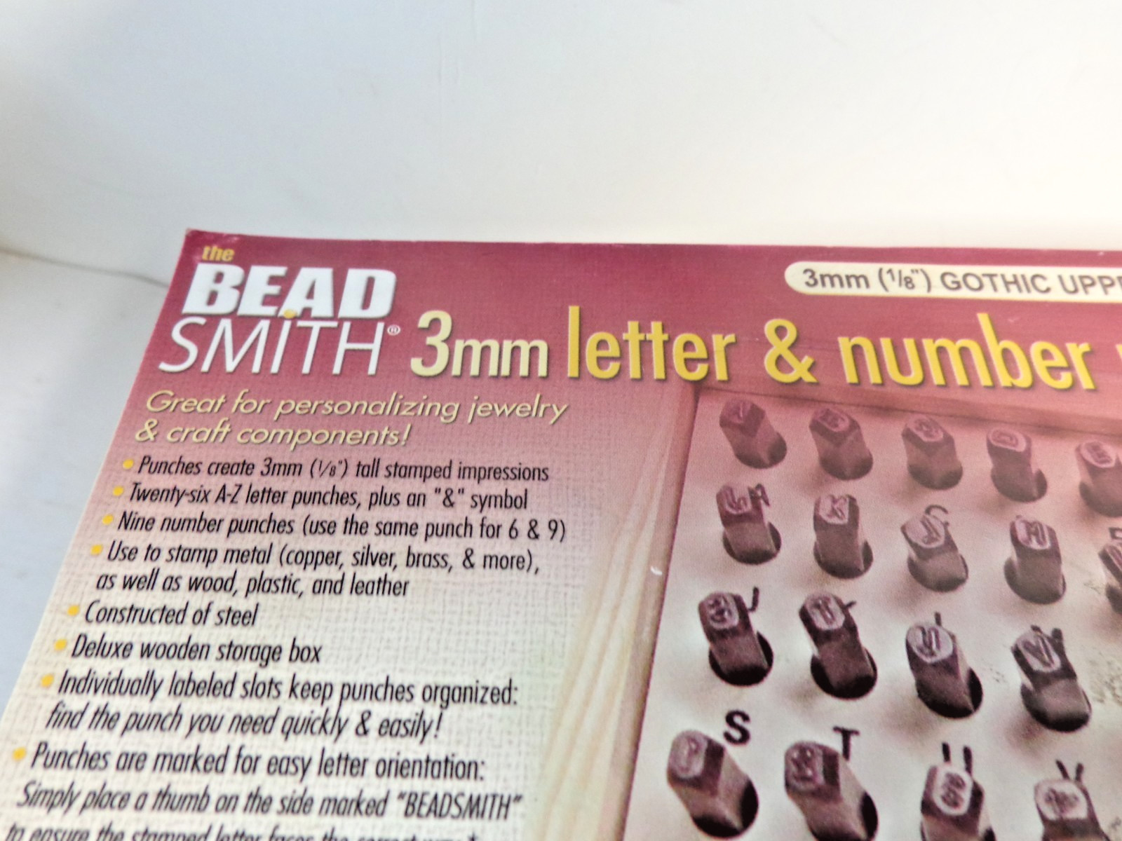 Bead Smith 3mm Letter & Number Punch Set 36 Piece Gothic Uppercase + 4 Others