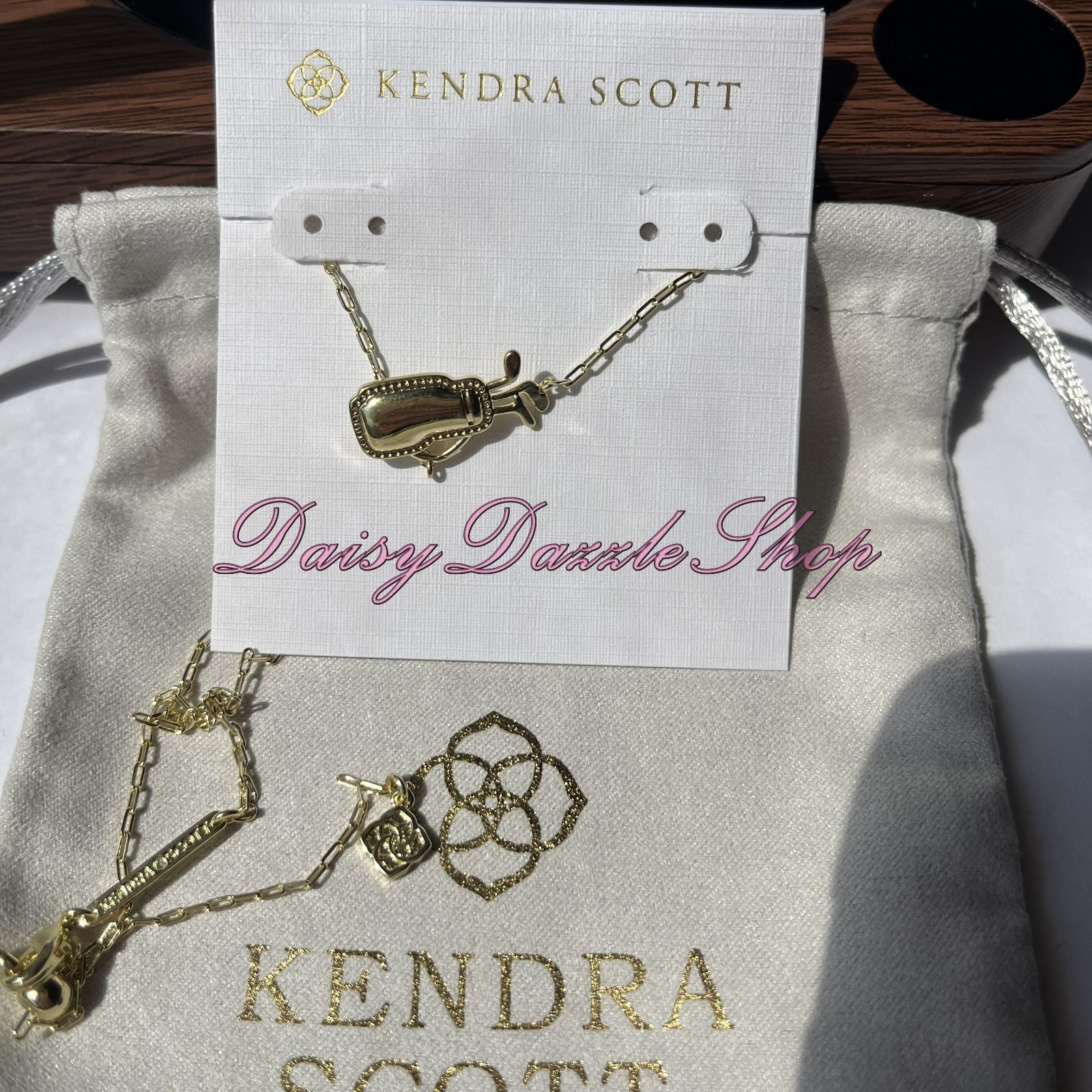 ⛳NEW Kendra Scott Gold plated Mother of Pearl Golf Short Pendant Necklace🩷⛳