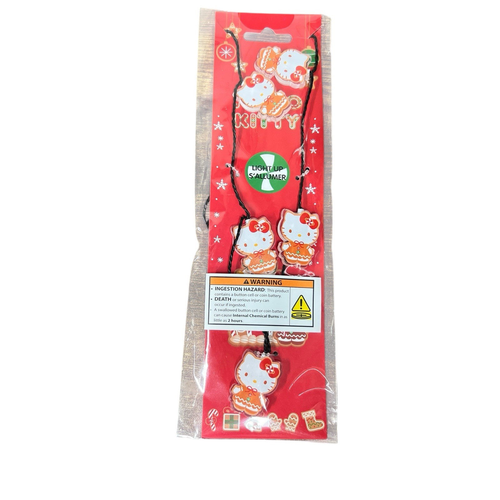 Hello Kitty Christmas Light Up Necklace Gingerbread Holiday