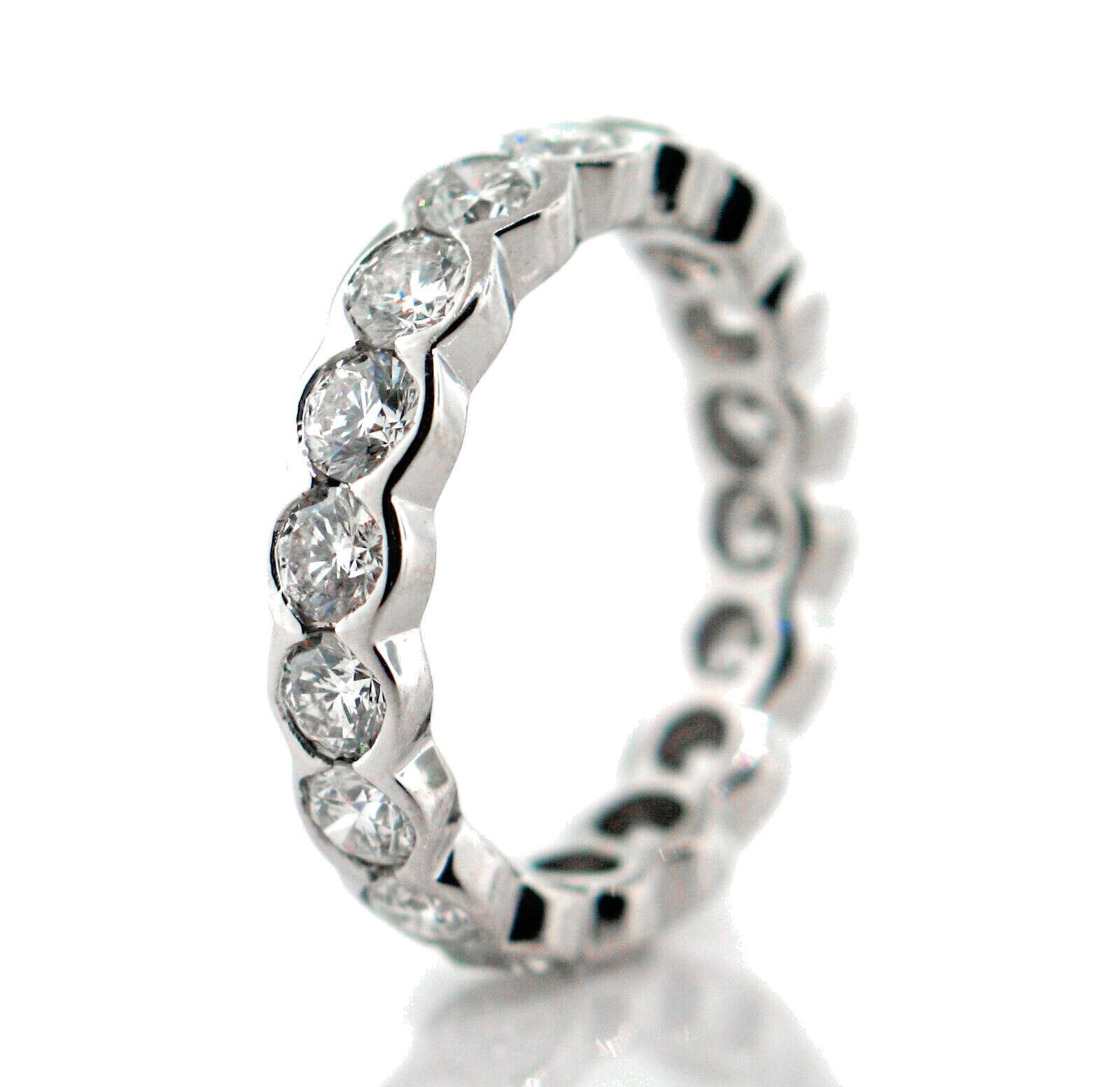 2.88 CT Natural Round Cut Diamond Lady’s Eternity Band VS2-SI1/F 14K White Gold