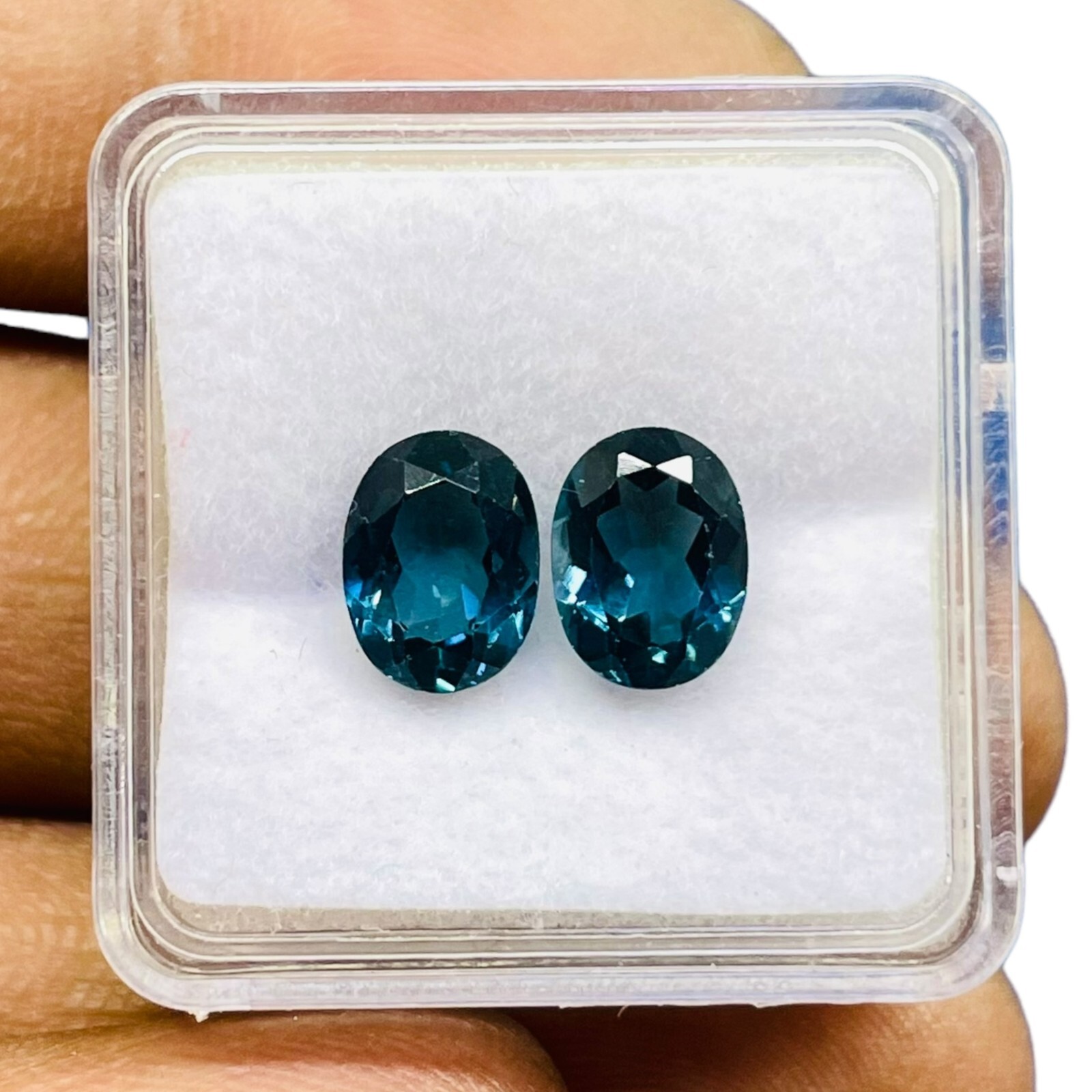 2 Pcs Natural London Blue Topaz Pair 8x6mm Oval Cut Loose Gemstones Lot 3.50 Cts