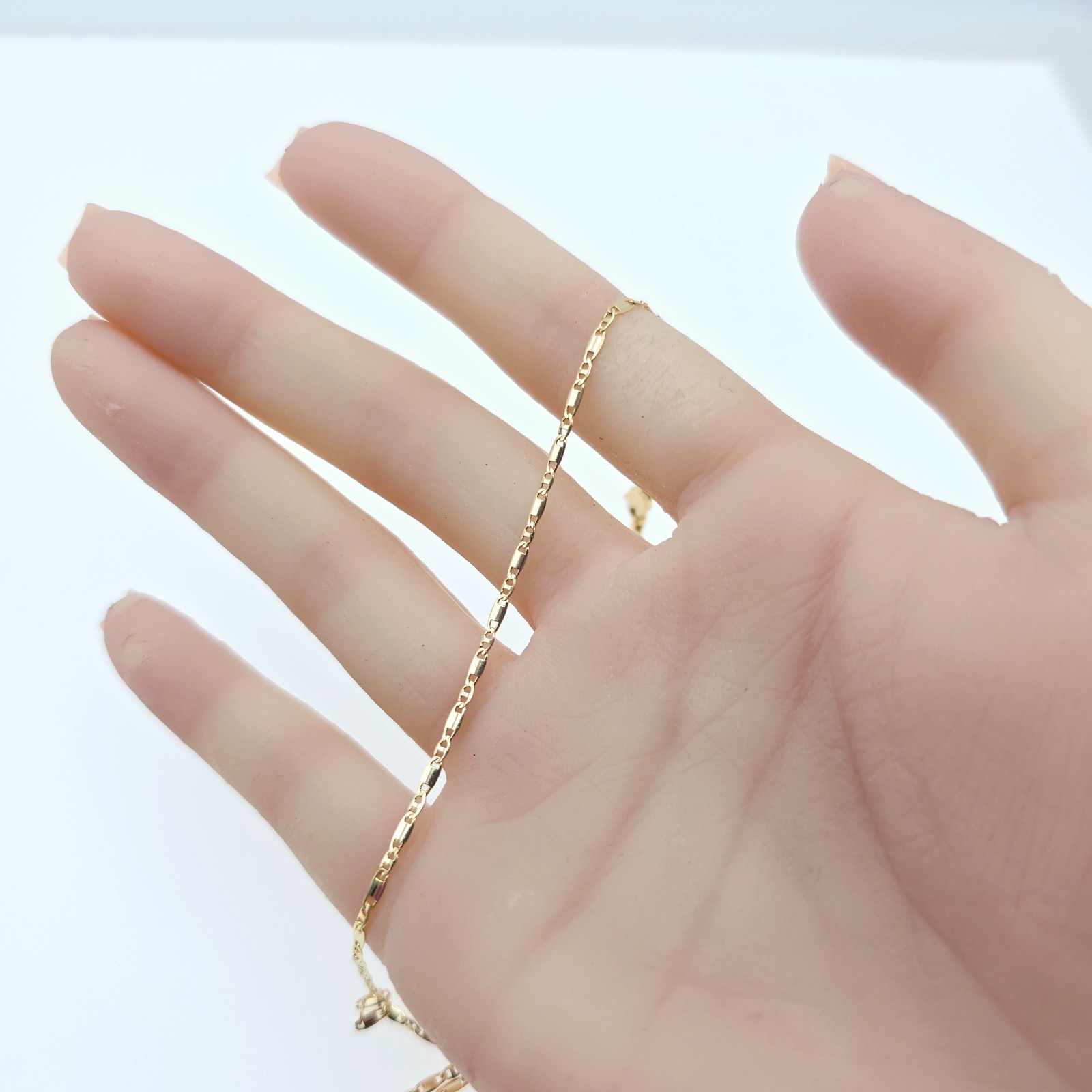 45cm / 17.7 Inch Shine, XPNL0023 Rose Gold Dainty Box Link Chain Necklace