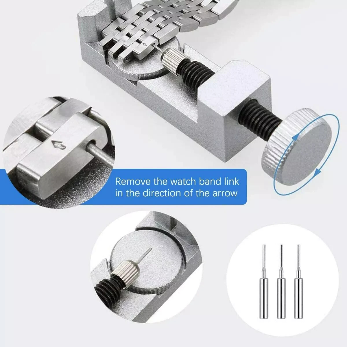 360pcs Watch PINS SPRING BARS Band Strap Link 8-25mm Repair Kit Stainless Steel