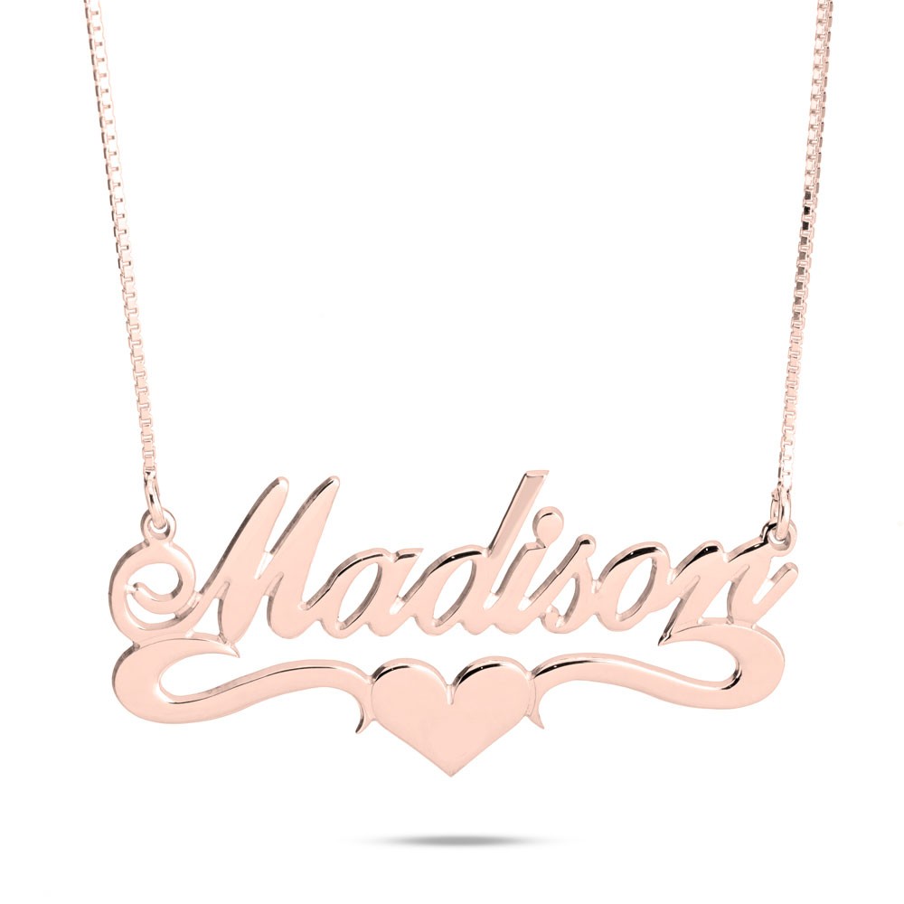 Name Necklace With Heart personalized custom gift handmade