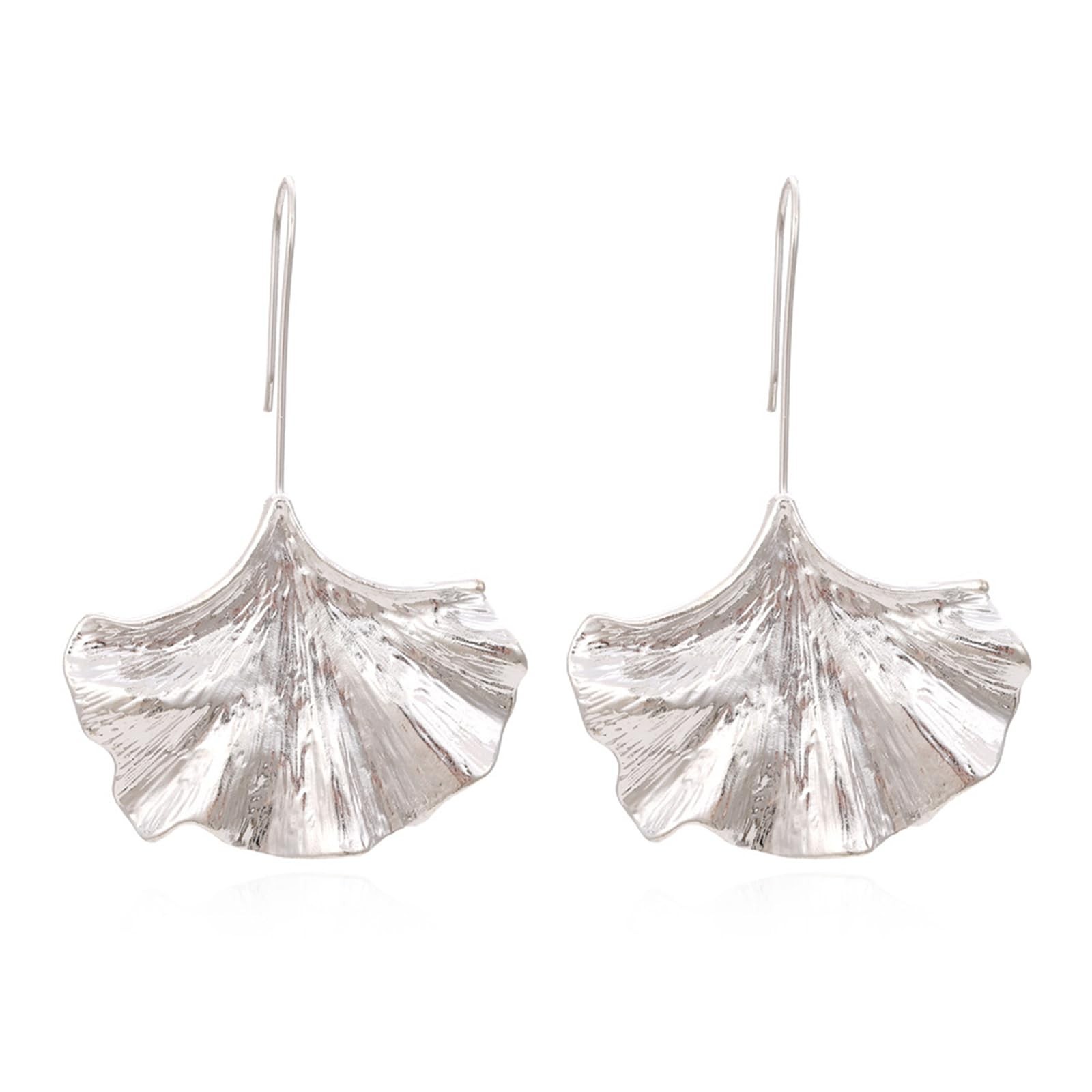 Ginkgo Leaf Earrings Gold Silver Plated Boho Vintage Leaves Flower Plant Geom…