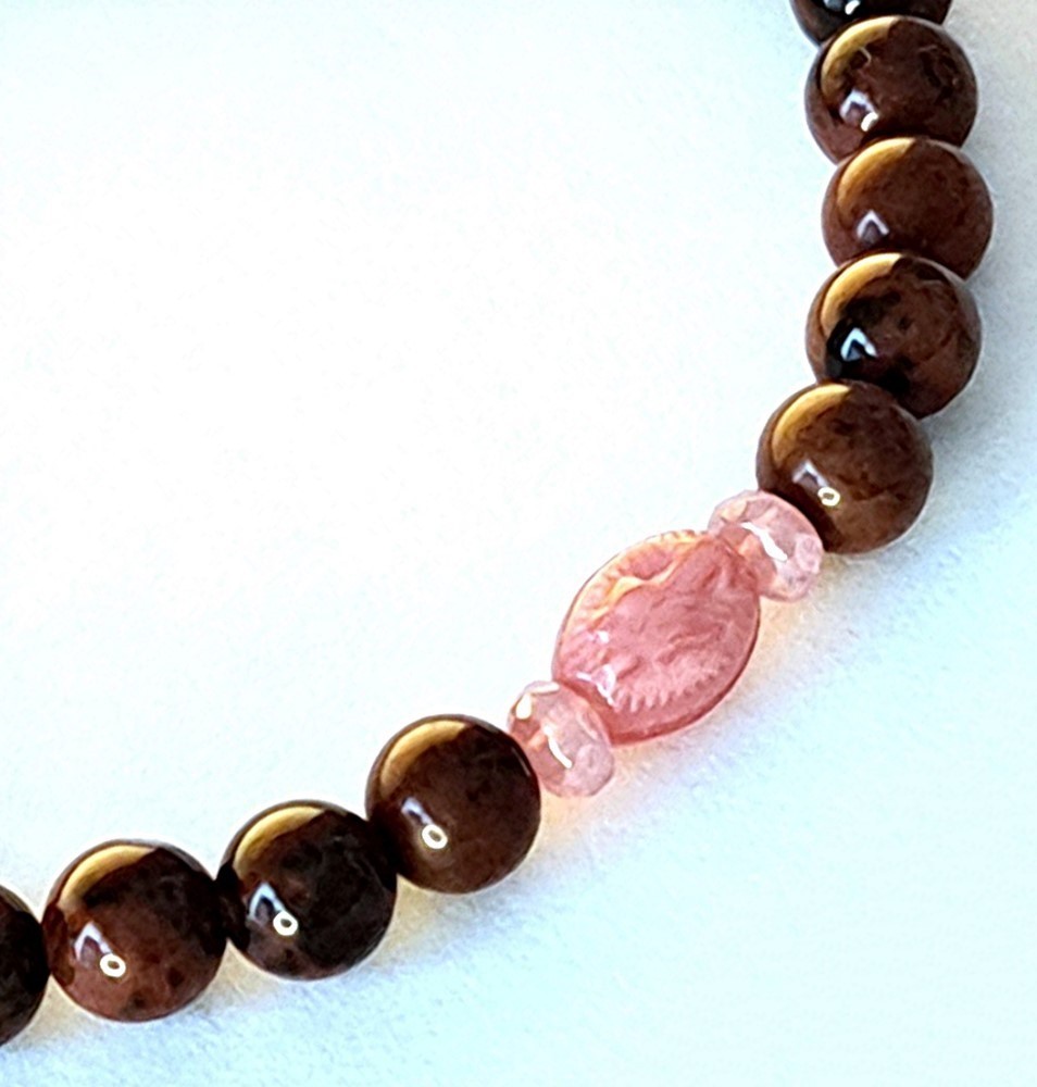 Early-2000s Stock Beads – Gemstone & Lampwork Beads Bracelet, 18.25 cm / 7.2 in