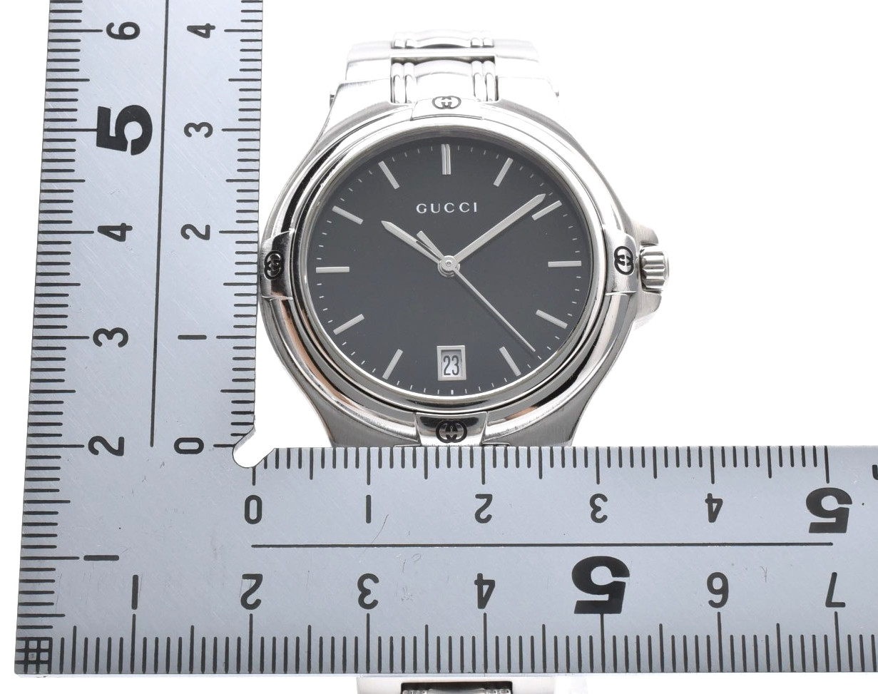 [ Near MINT ] Vintage Gucci 9040M Black Dial 35mm Quartz Men’s Watch From JAPAN