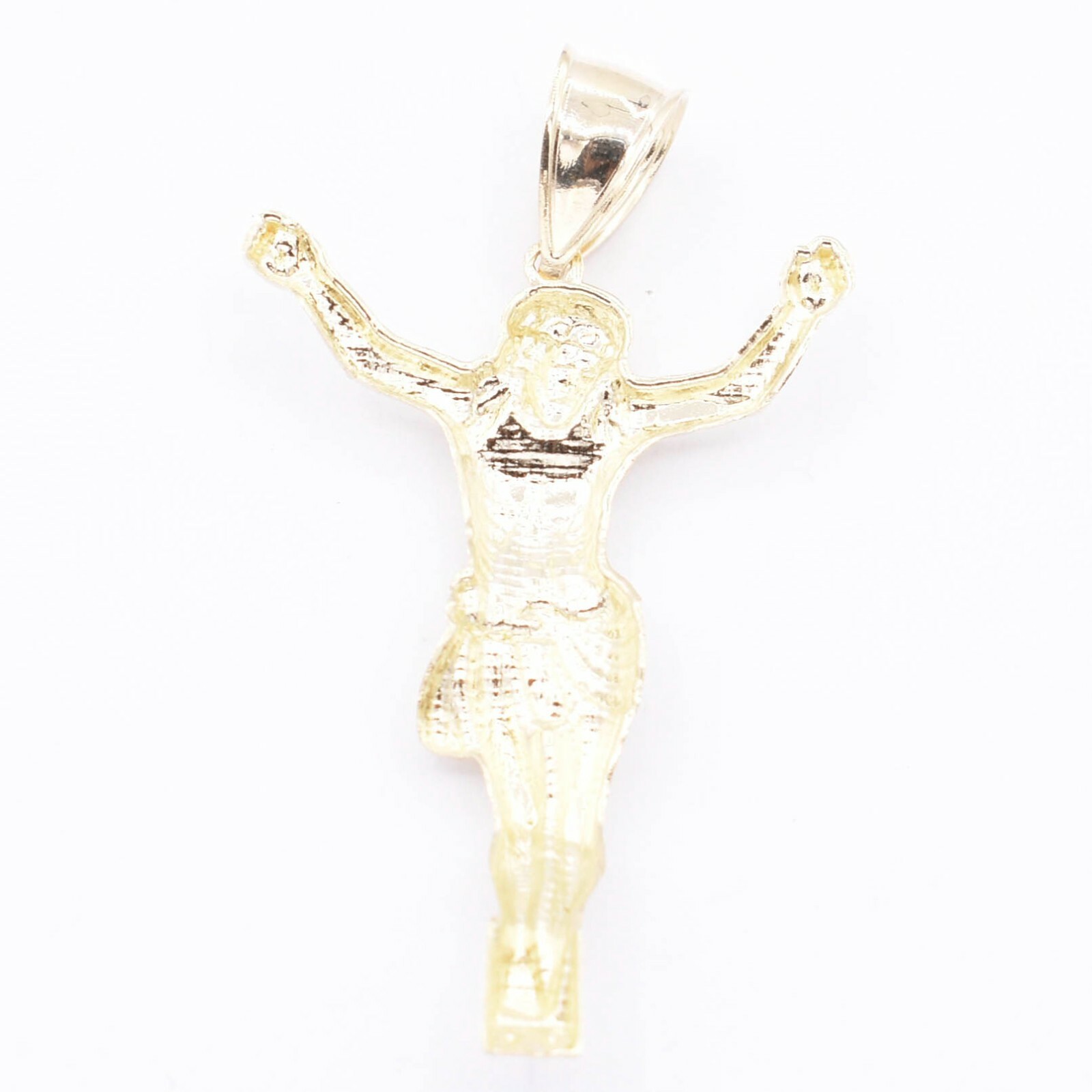 Textured Jesus Crucifix Pendant Charm Real Solid 10K Yellow Gold ALL SIZES