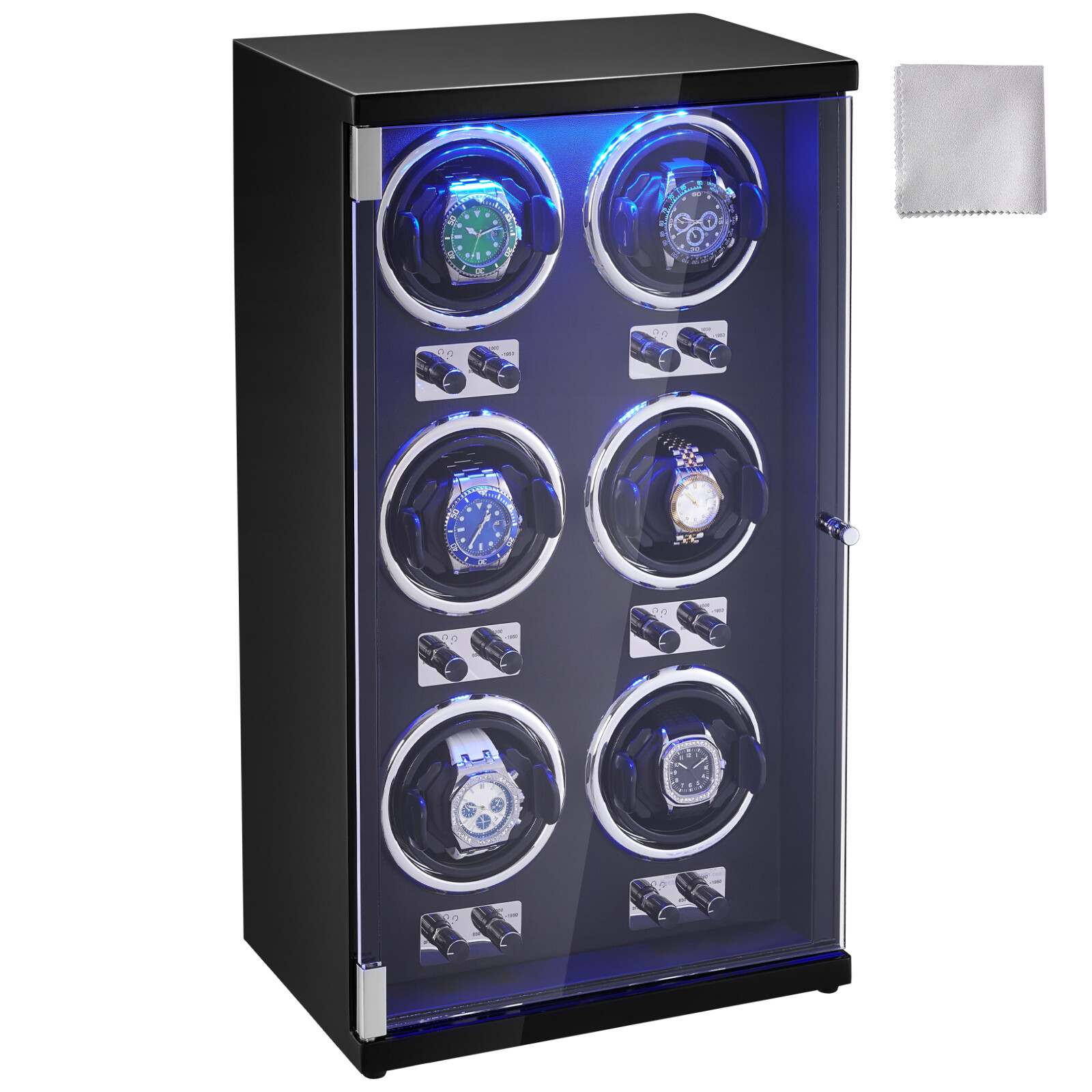 VEVOR Watch Winder for 6 Automatic Watches with 6 Quiet Japanese Mabuchi Motors