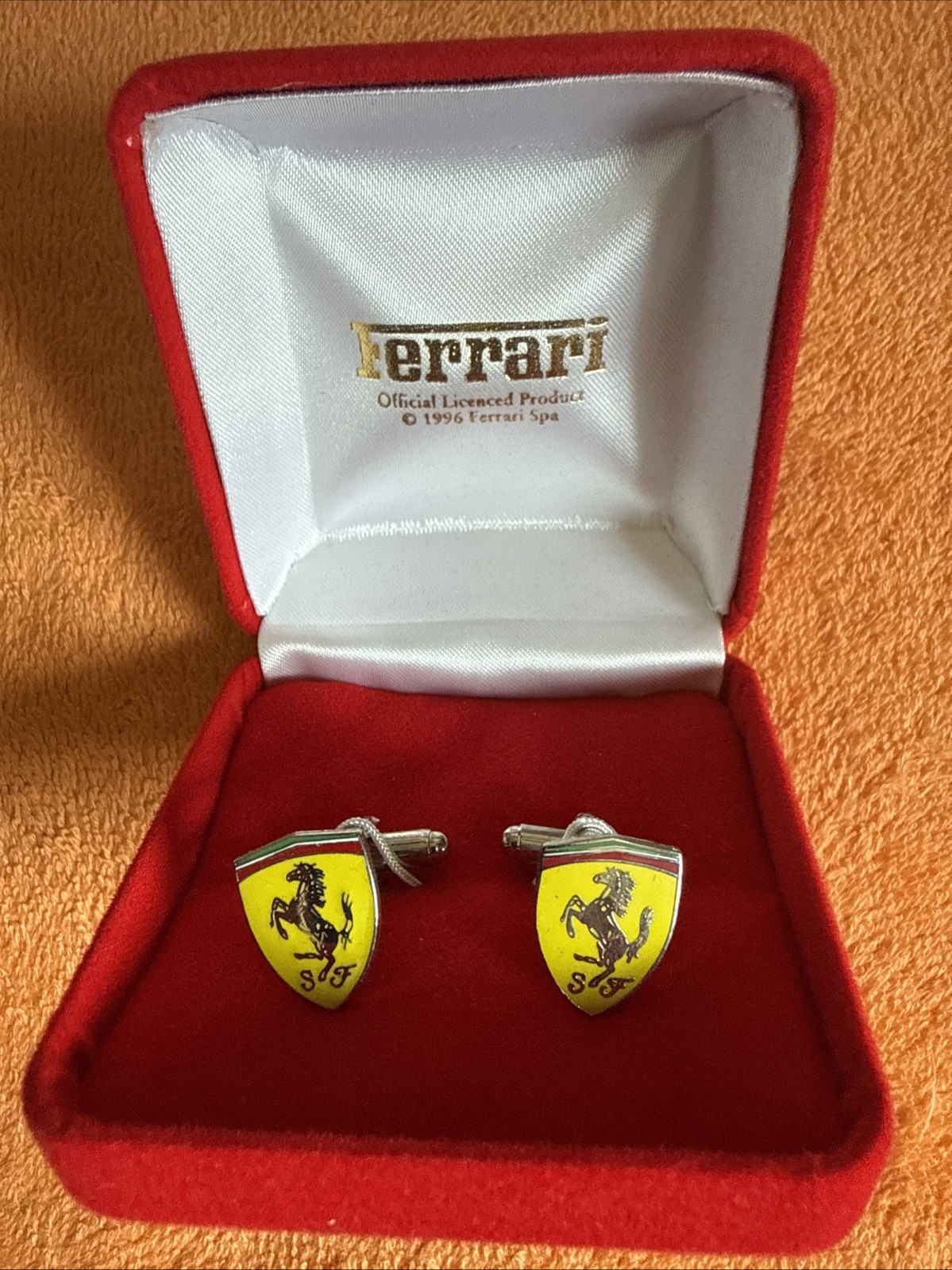 Ferrari Cufflinks Scuderia Spa 1996 Brand New Licensed Product Rare Italian