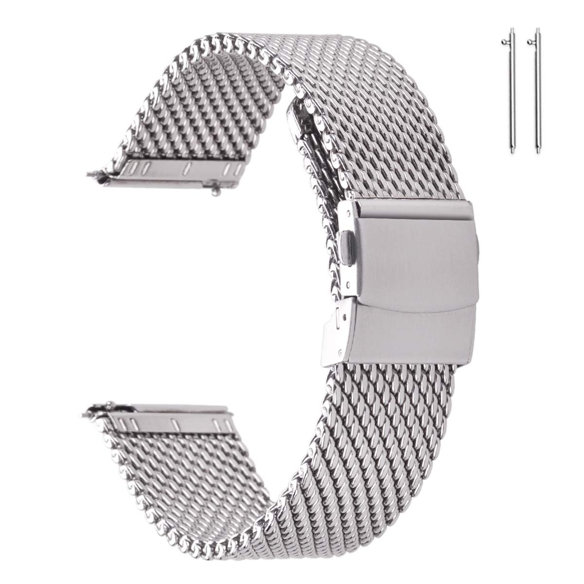 Stainless Steel Thick Mesh Watch Band For Men Heavy Duty Metal Mesh Watch Str…