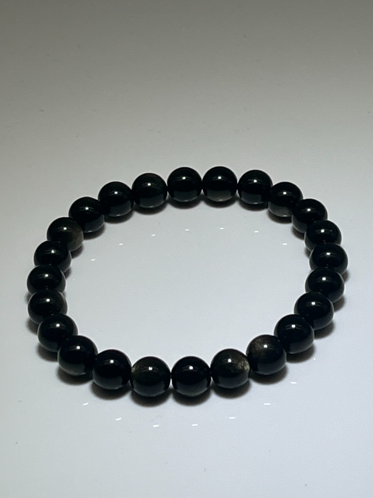 Obsidian Gold Bracelet 6-14mm Gemstone Healing Stone Natural Stone Esoteric Chakra