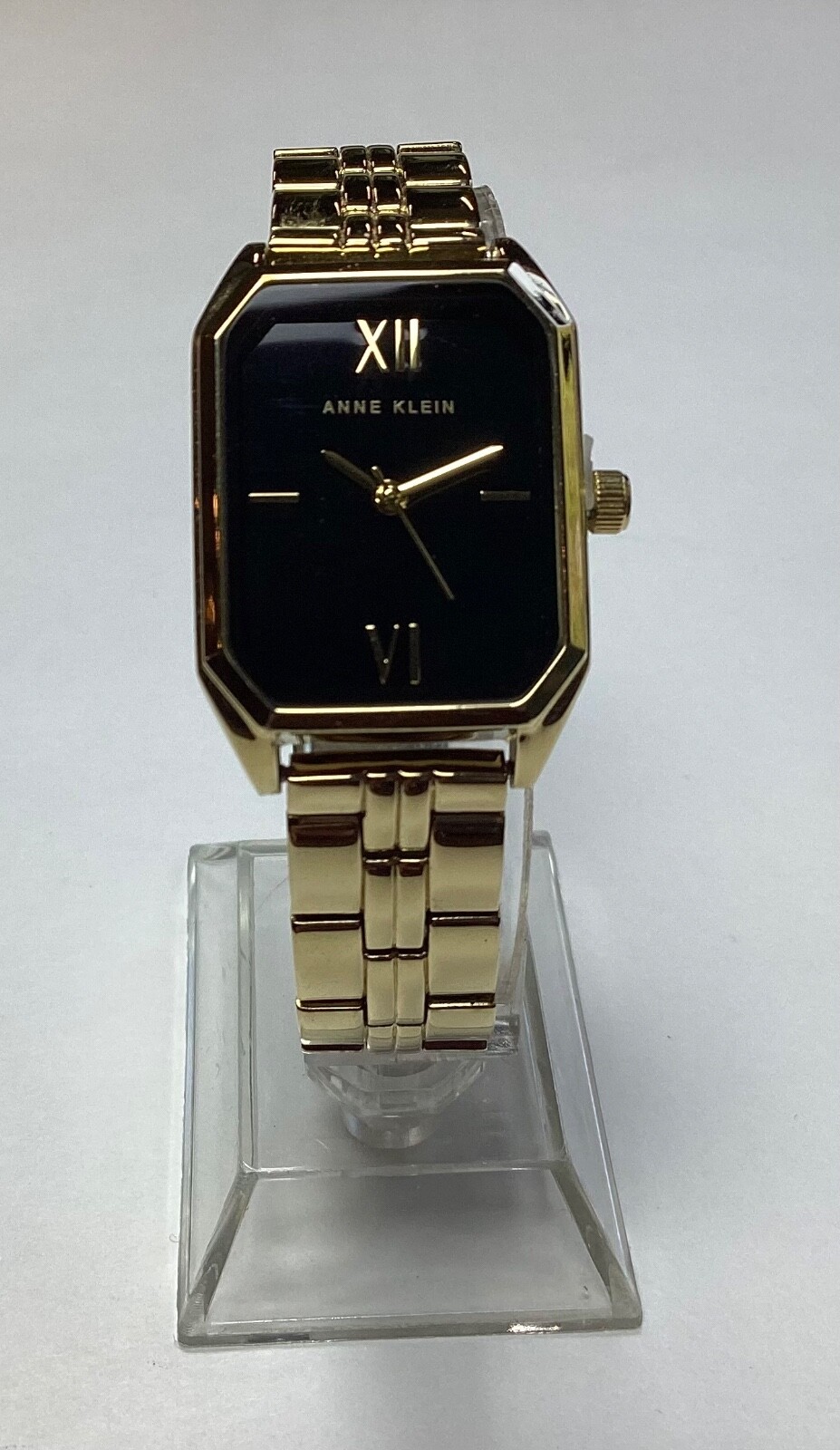 Anne Klein Womens Watch Gold Black Octagon Bezel WR 100 Feet New Battery