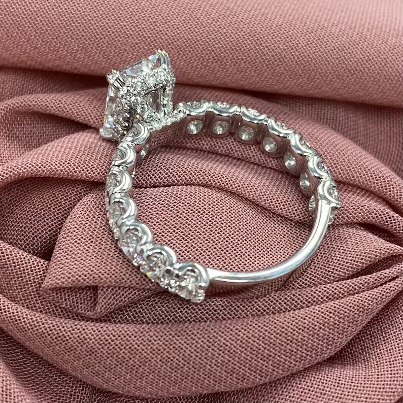 Elegant 4.50 Ct Radiant Cut Lab-Grown Diamond Engagement Ring in 14K White Gold