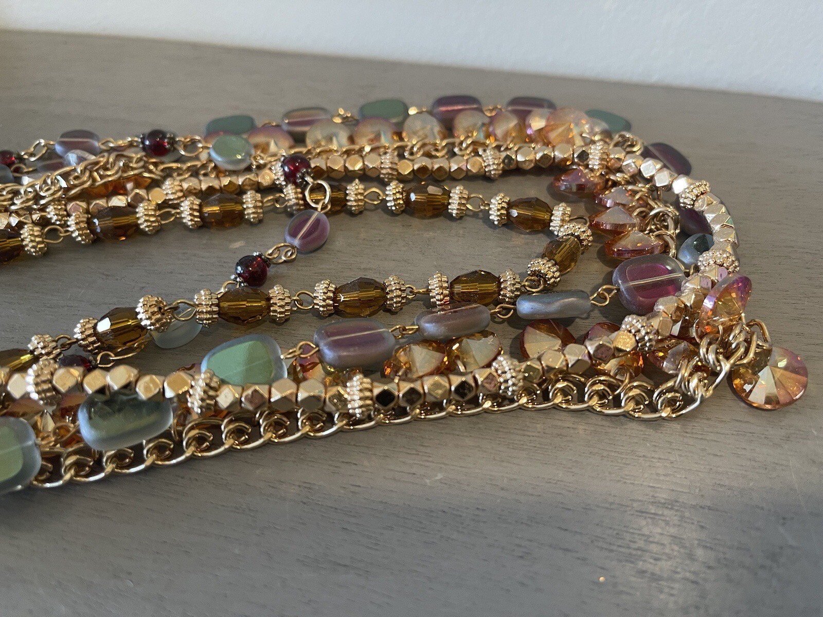 Passiana 5 Layer Necklace In Multi Color Stone Beads New Without Tag