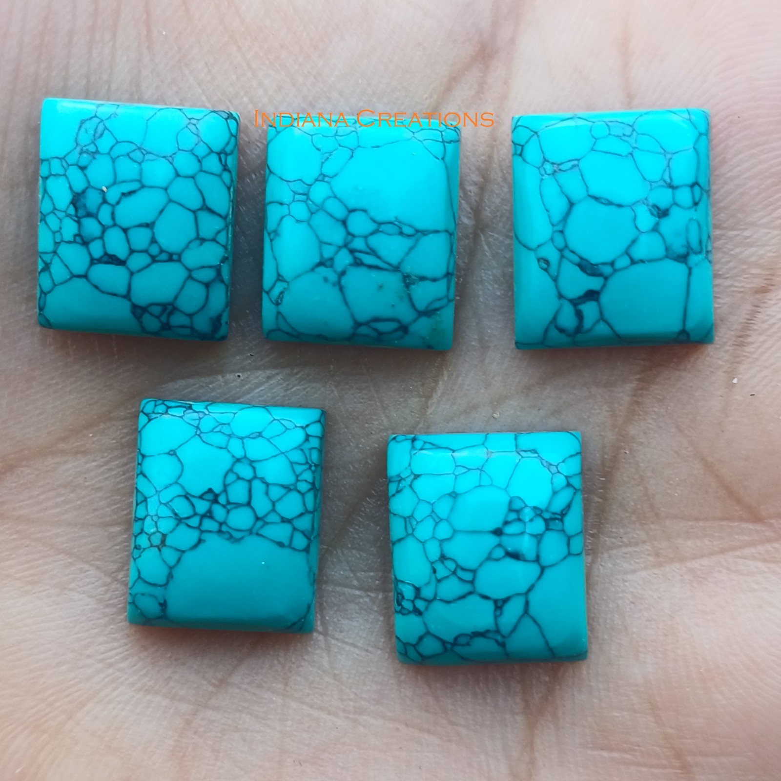 Synthetic Turquoise Rectangle Cabochon 6x8mm To 20x25mm Loose Gemstone