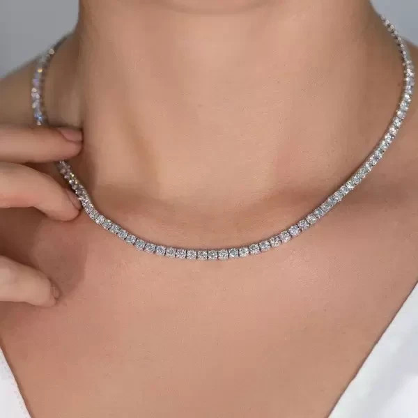 20Ct Round Cut Lab Created Diamond Tennis Women’s Necklace 14K White Gold Plated
