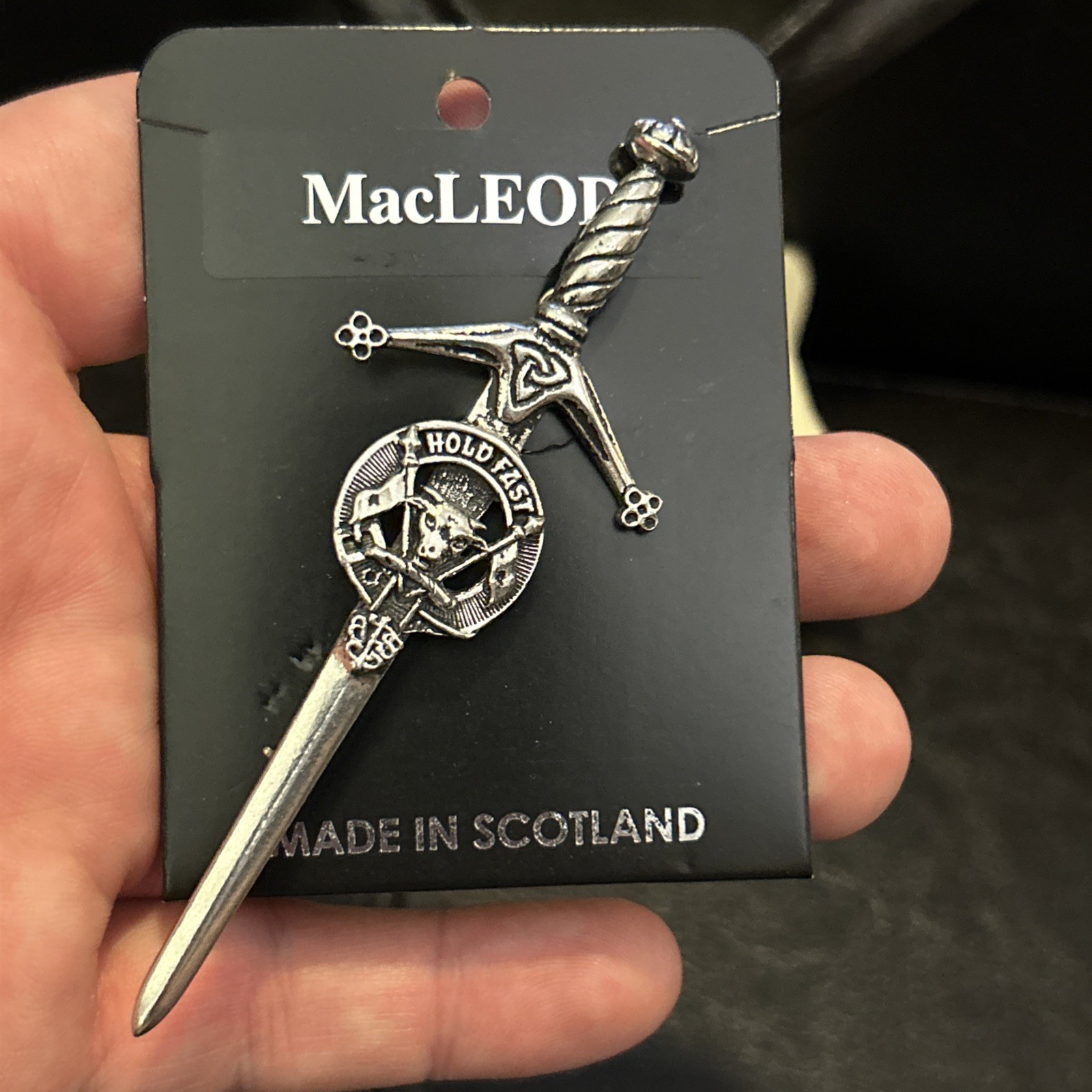 Macleod Scottish Clan Crest: Pewter, Badge Or Kilt Pin. Made In Scotland