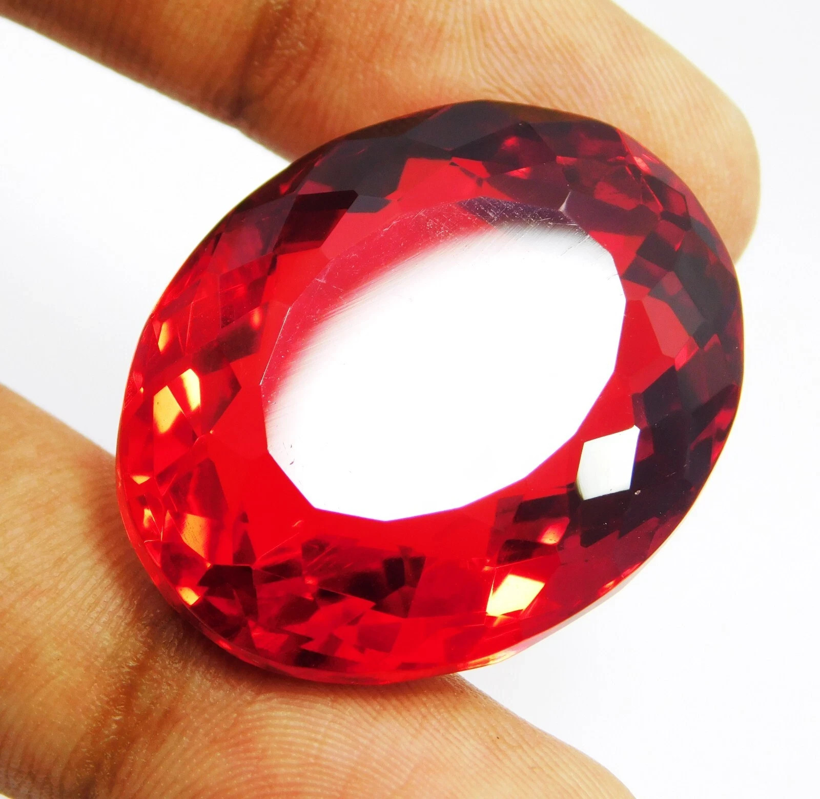 Natural 58.85 27 mmCt Brazilian Red Topaz Oval Cut Loose Gemstone EGL Certified
