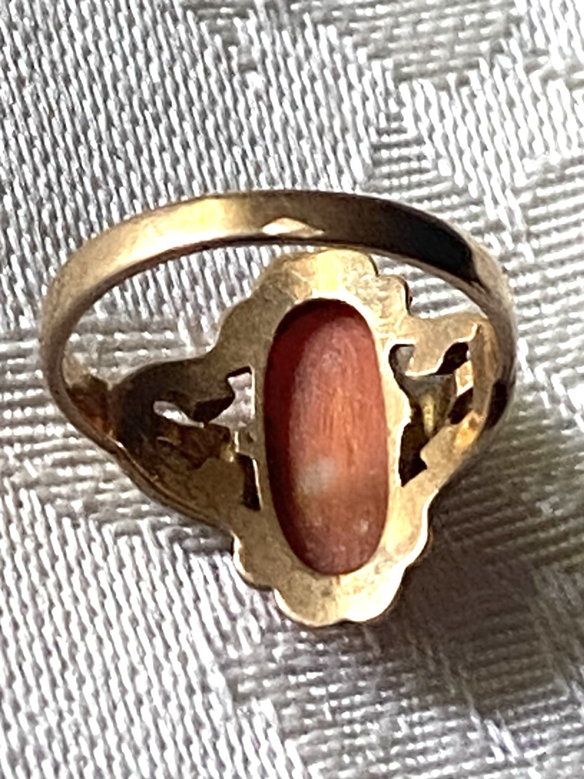 Antique Carved Coral Cameo 10k Ring 2-3 Grams