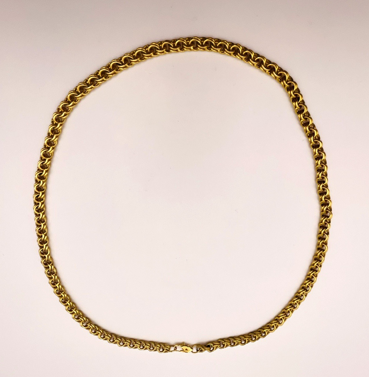 Gold Tone Double Loop Chain Necklace 23″