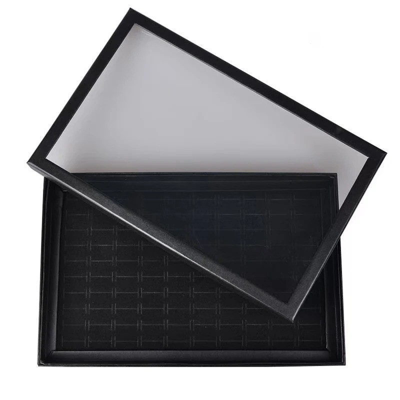 100 Slots Jewelry Ring Display Organizer Tray Holder Earrings Storage Box Case