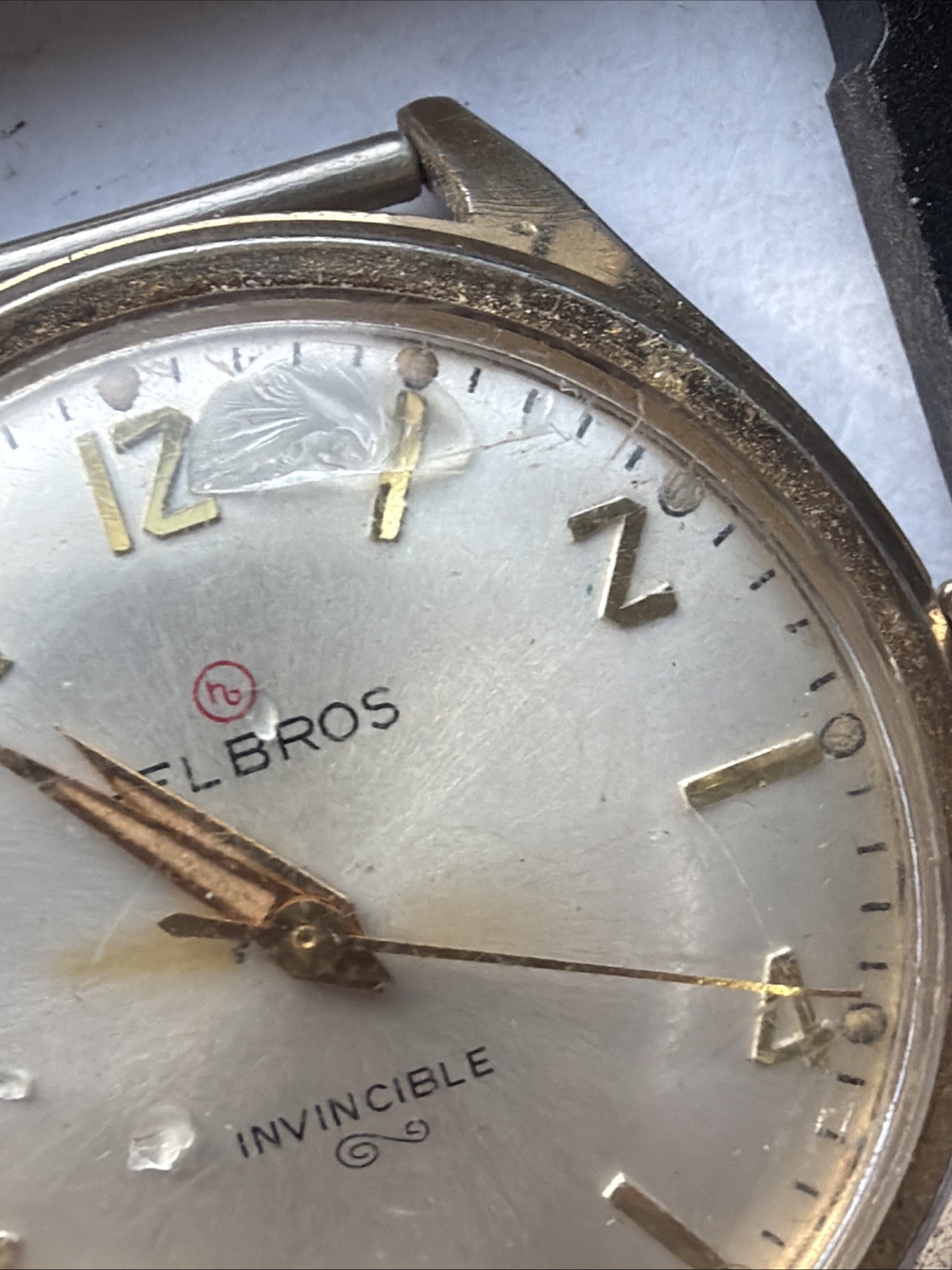 AY99 VTG Mens Helbros Automatic Rare 33mm Mens Watch Parts Repairs As Is**
