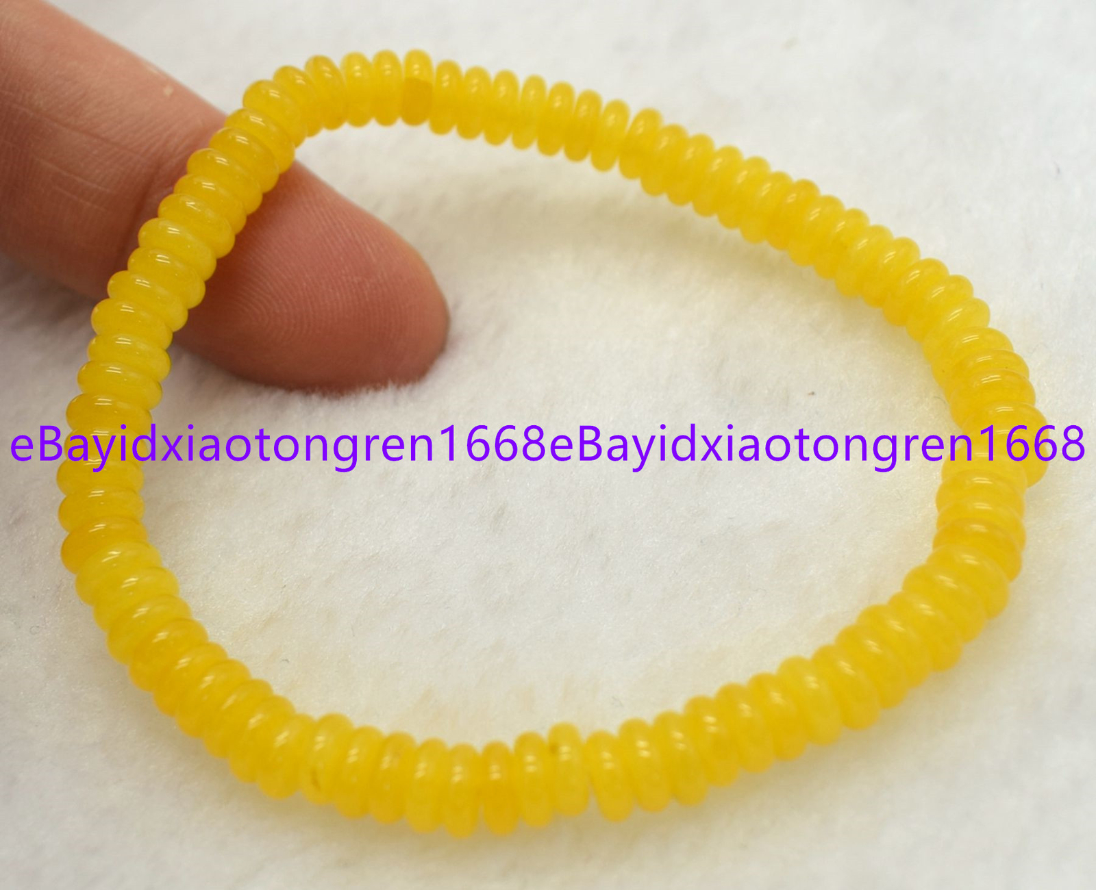 3x8mm 4x10mm Natural Yellow Topaz Rondelle Gemstone Beads Bracelets 7.5 Inch