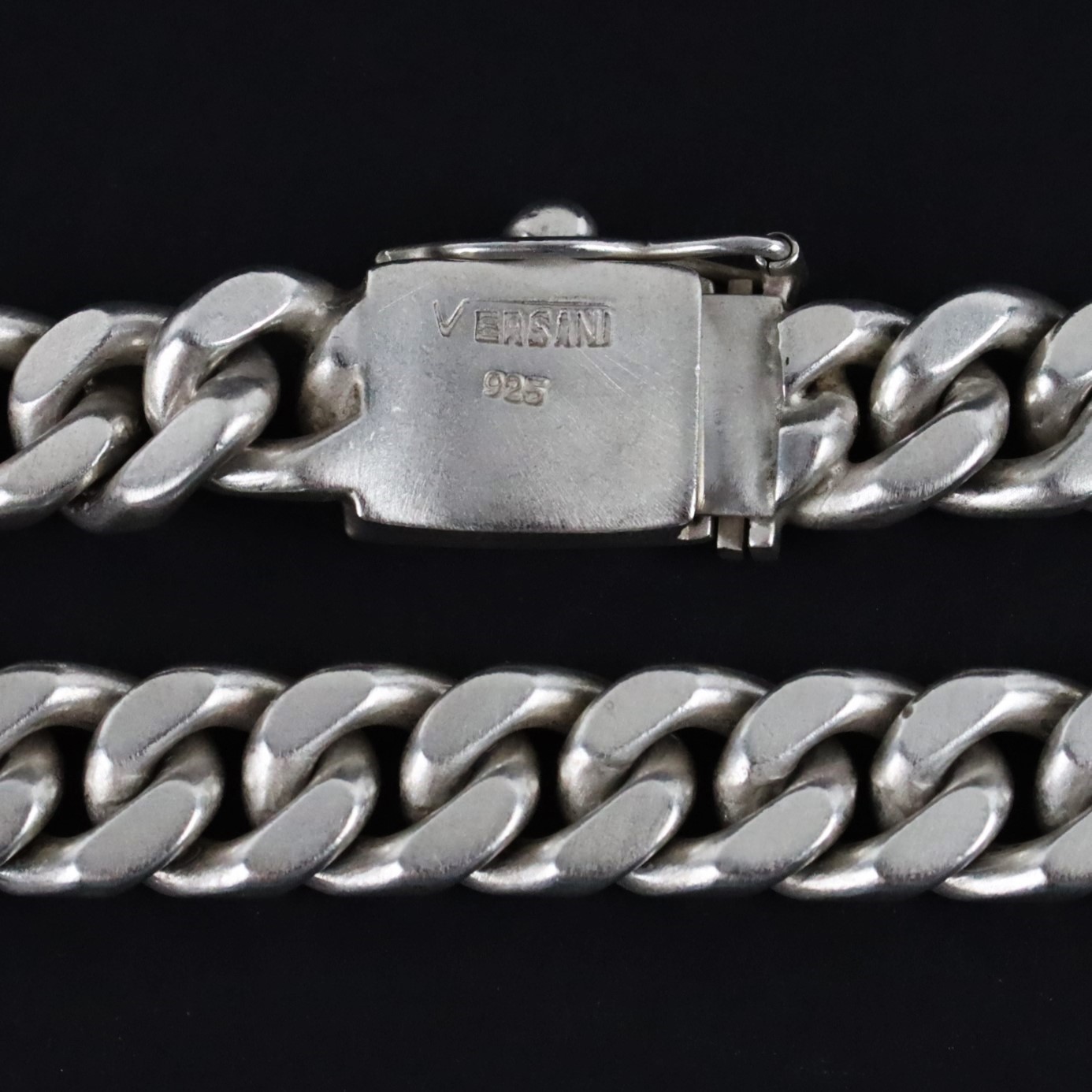 VERSANI 925 Sterling Silver 12.7MM Cuban Link Chain 20″ – 232.9g – Satin Finish