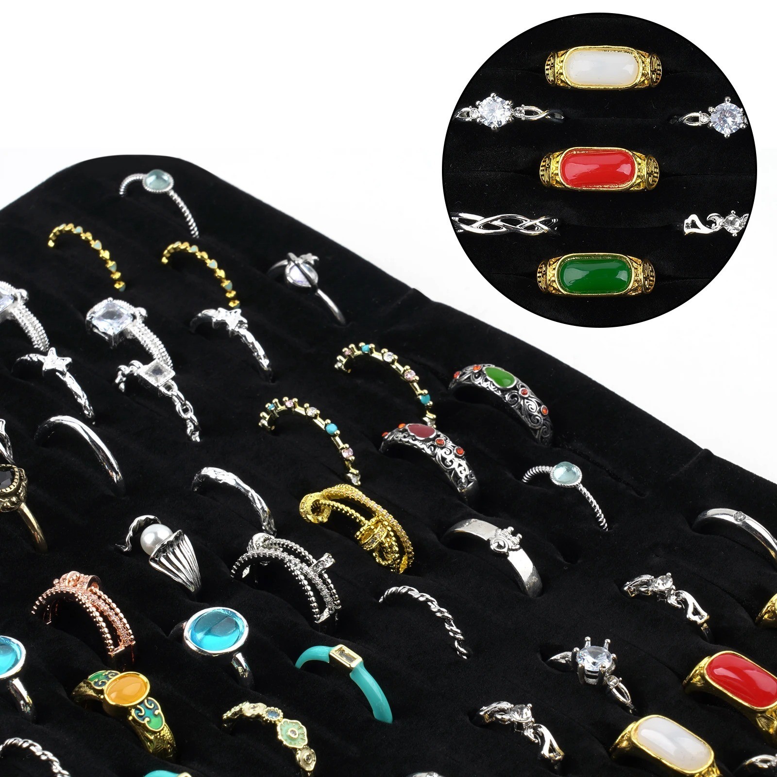 50+ Slots Ring Organizer Storage Case Jewelry Ring, Display Collector, Only Box
