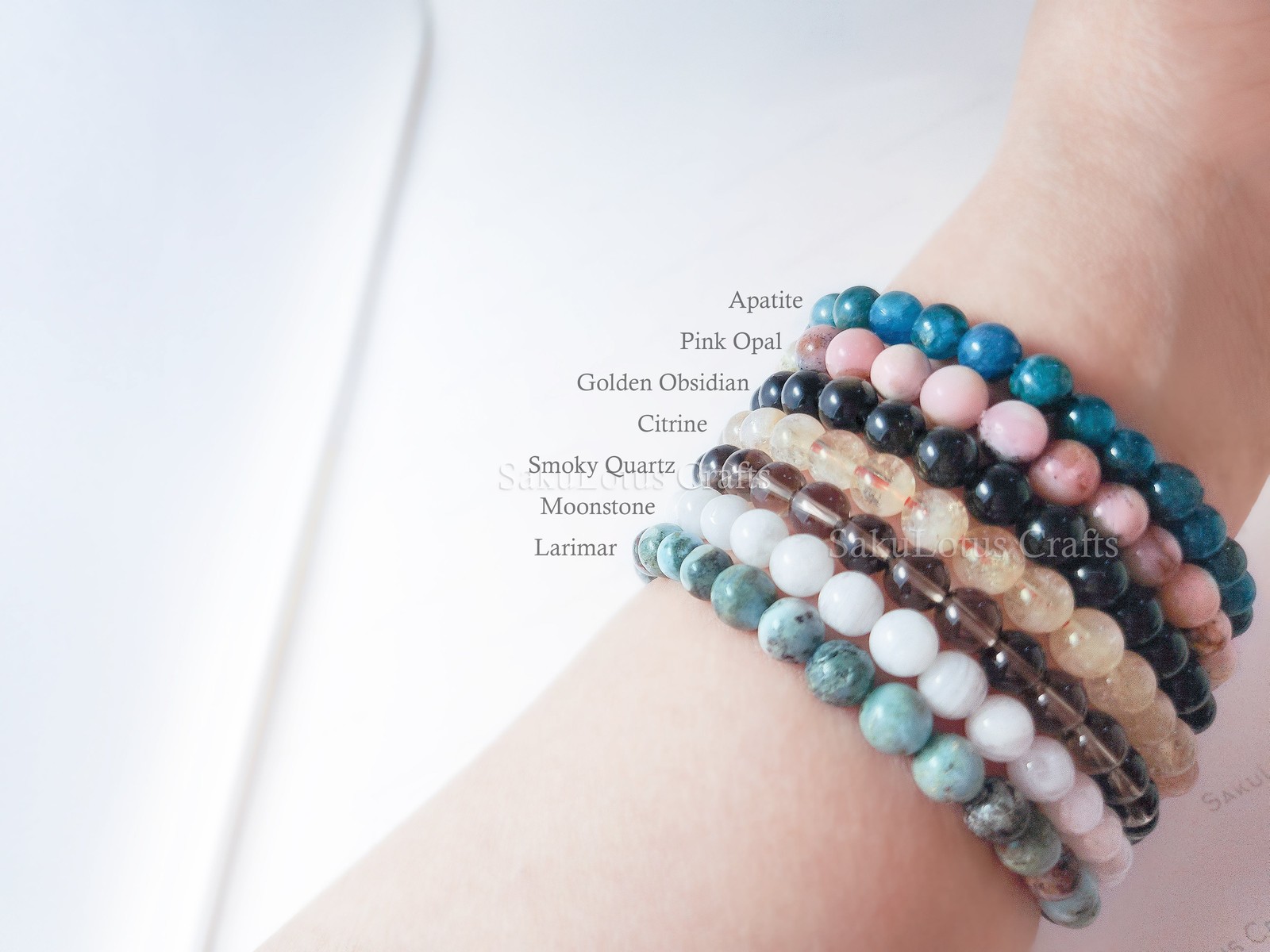 Natural Crystal Stone Stretch Bracelet 4mm 6mm 8mm 10mm Gemstone Beads DIY Stone
