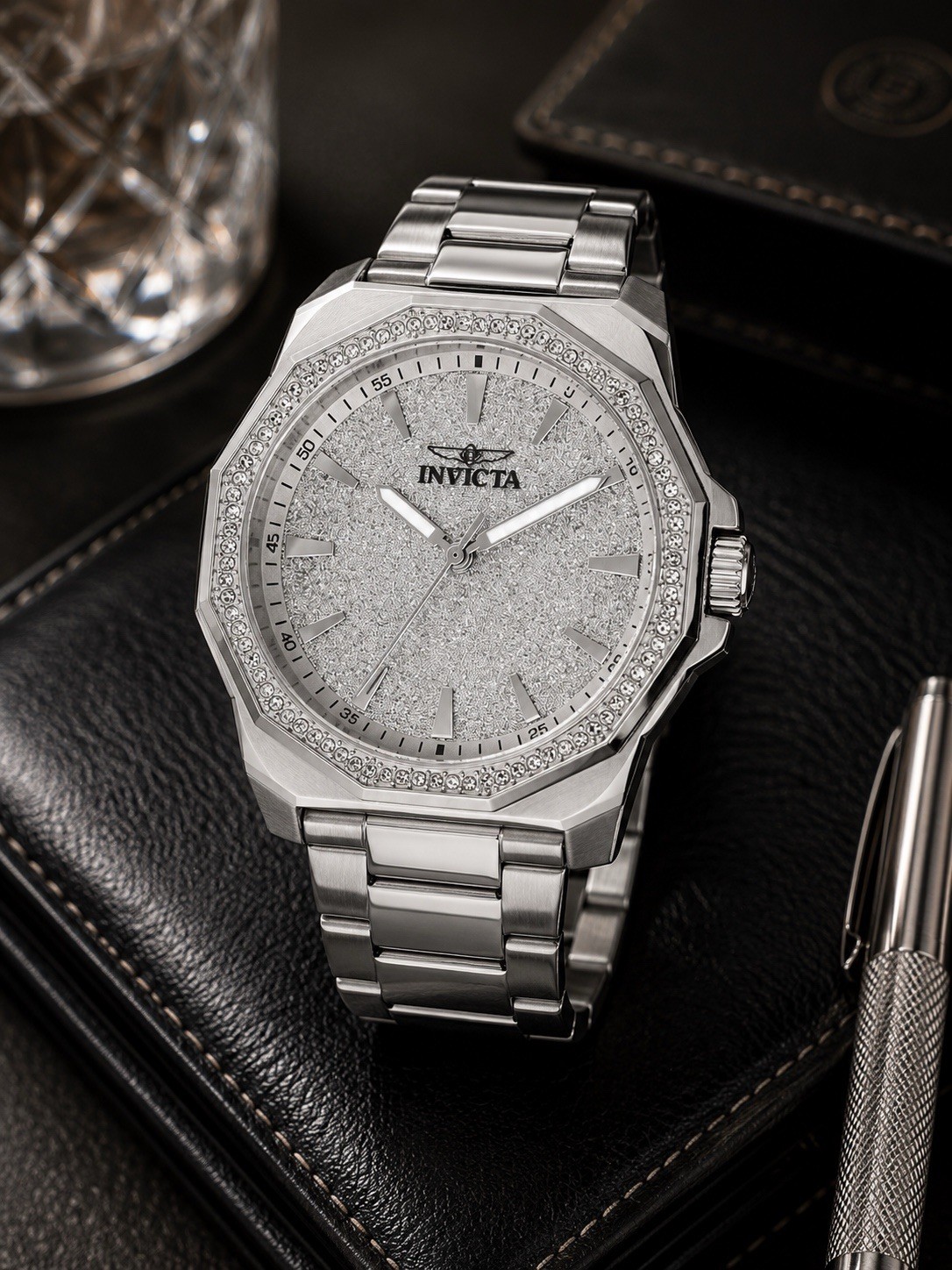 Invicta Speedway Men’s Watch – 42mm, Steel With Crystal Basil ￼(49125)