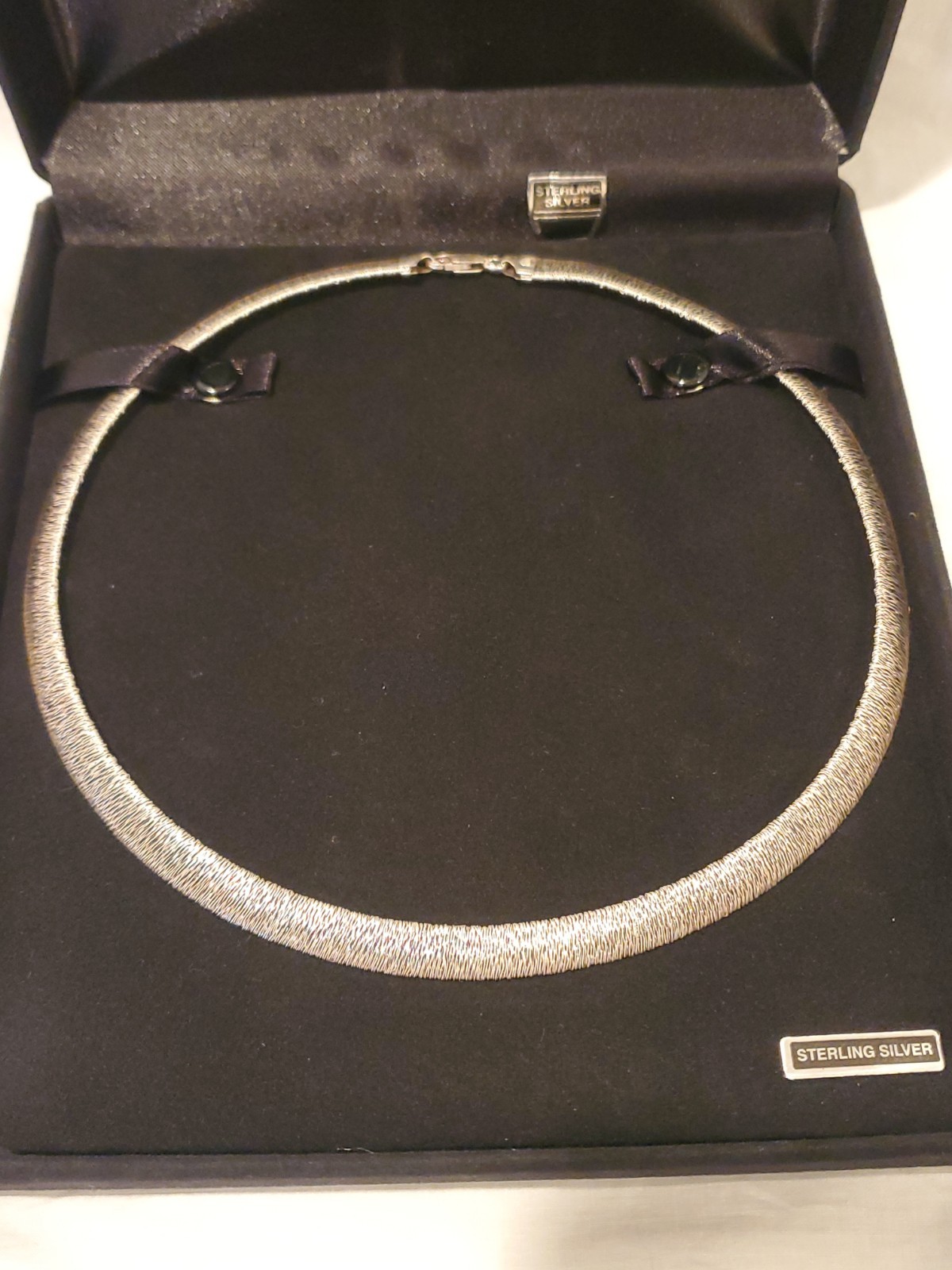 Vintage Milor Sterling Silver 925 Italy Necklace Choker with Box 24 grams