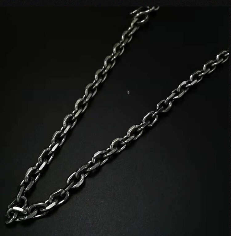 Pure Titanium Angle Chain Necklace Anti-Allergic 23.6inch Trendy Hip-hop Men’s