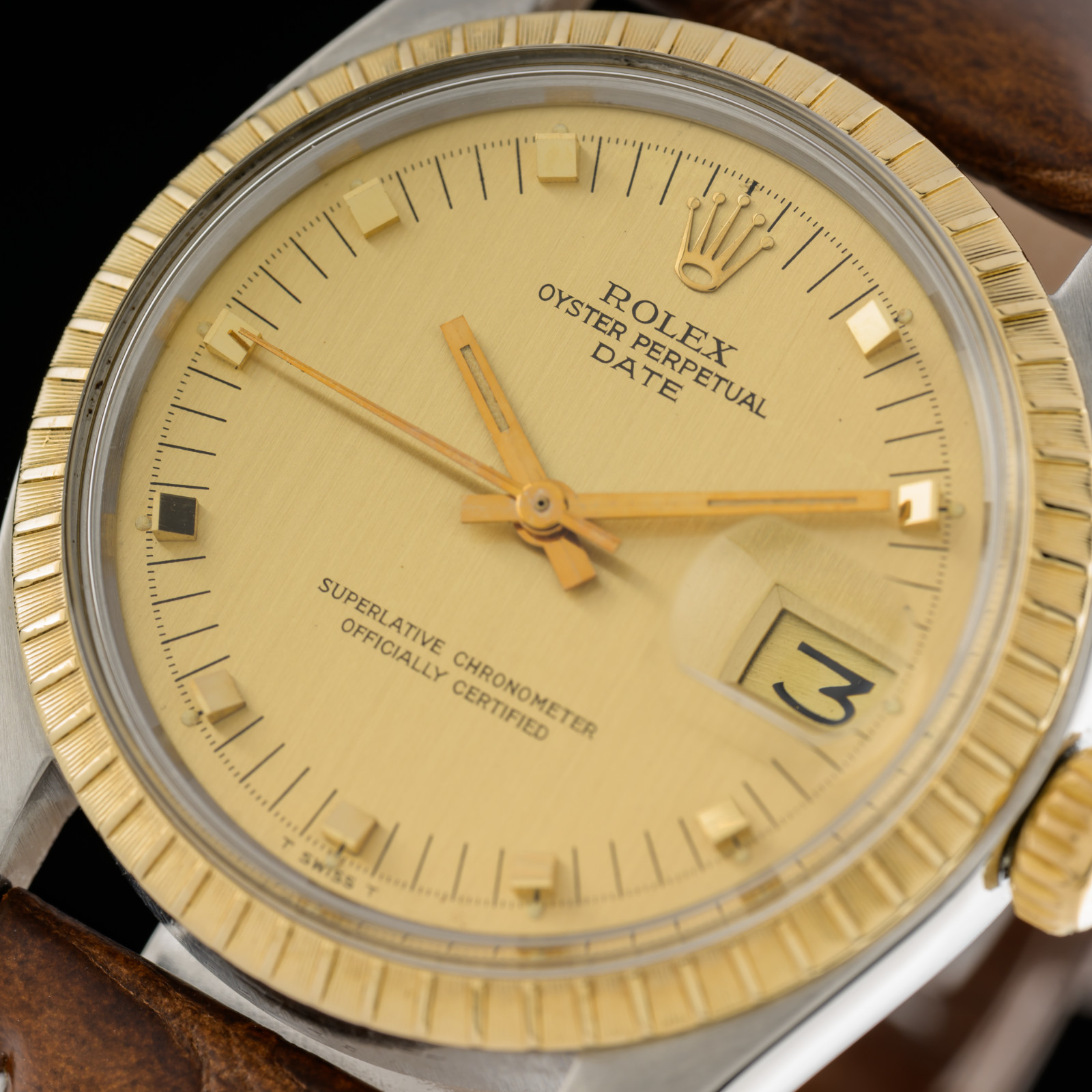 Rolex Oyster Perpetual Date 1505 18k Gold & Steel 34mm Automatic Watch