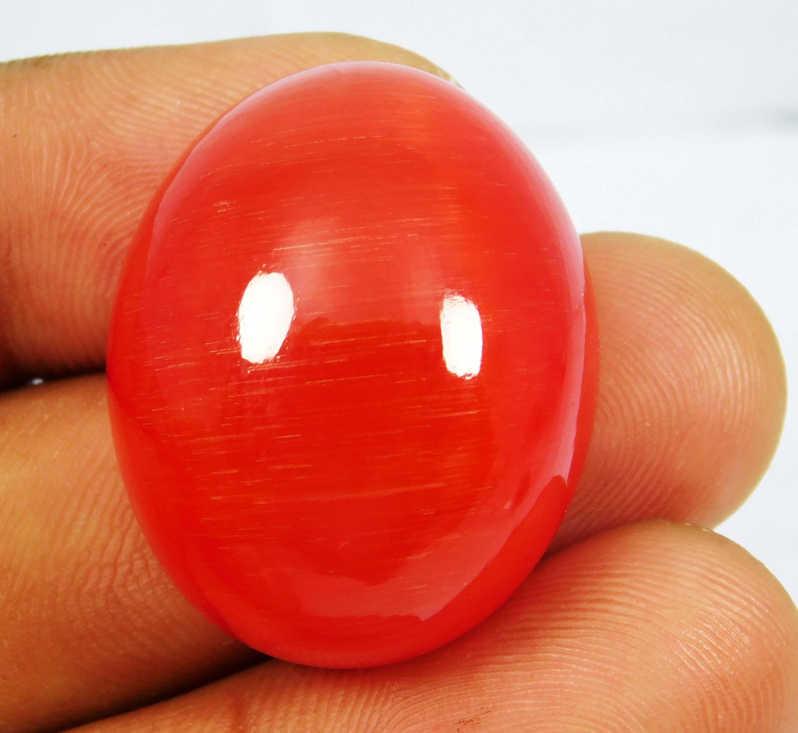 99.20 Ct Natural Chrysoberyl Pink Cats Eye Round Cabochon Loose Gemstone