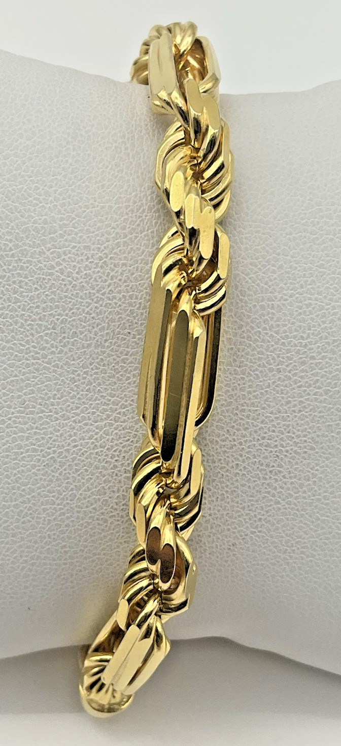 14K Yellow Gold 8” Figarope/Milano Chain Bracelet