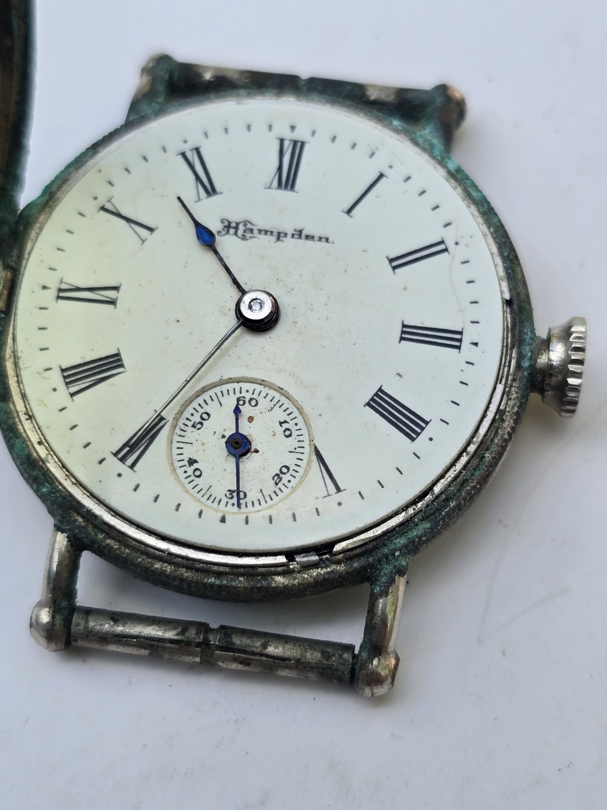 Hampden Wrist Watch WW 1 Trench Silver Tone Parts/Repair – 30mm – 15mm Lug