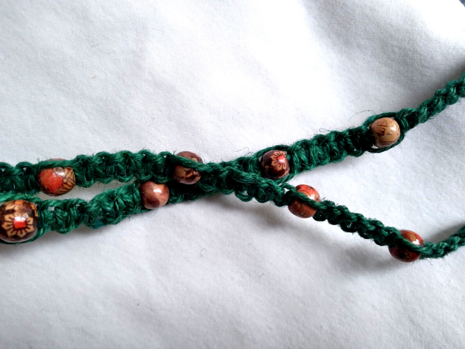 SURFER Beaded HEMP NECKLACE 22″ Unisex Macrame Boho Hippie US Seller New