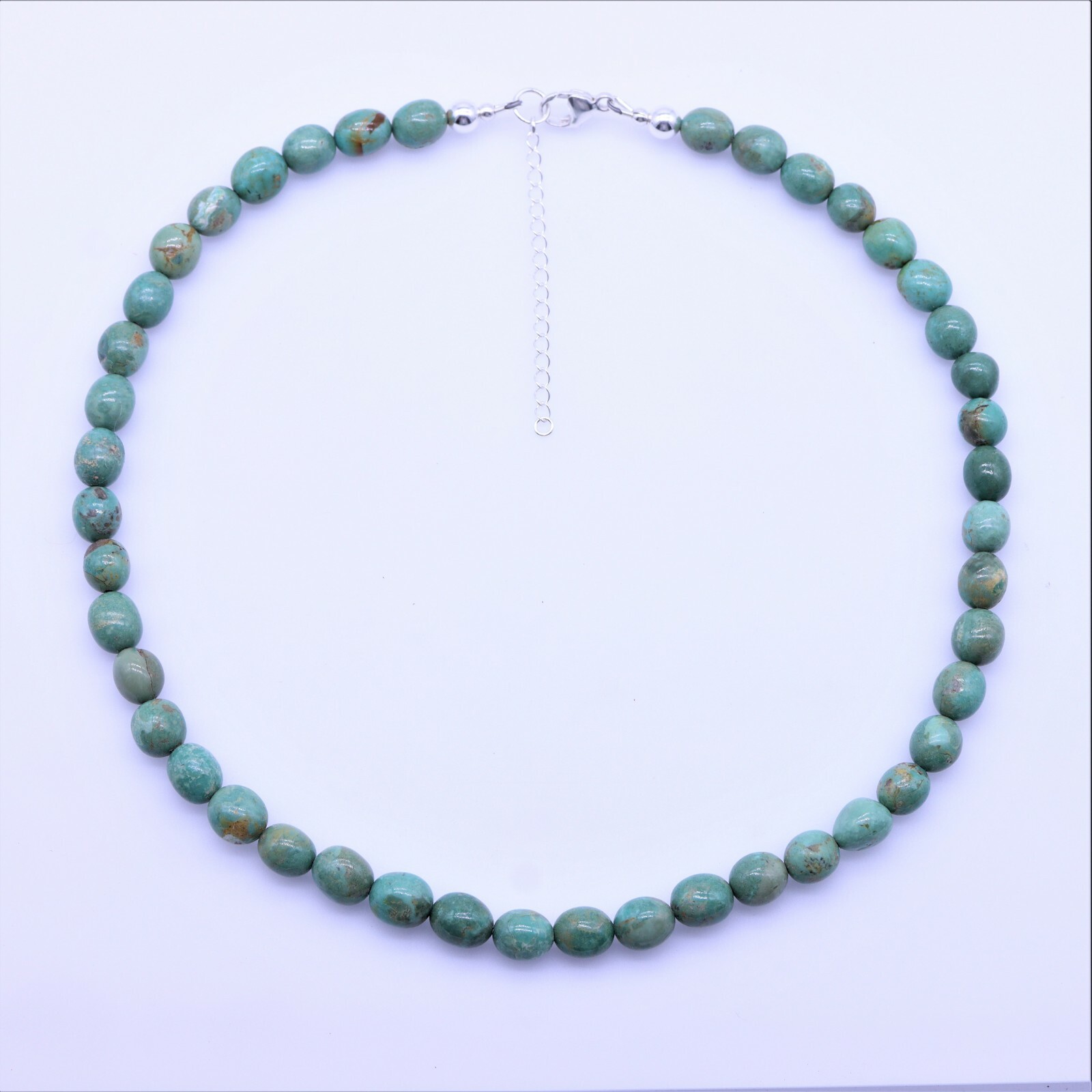 Kingman Arizona Olive Green Turquoise Beaded Gemstone Southwestern Boho Necklace