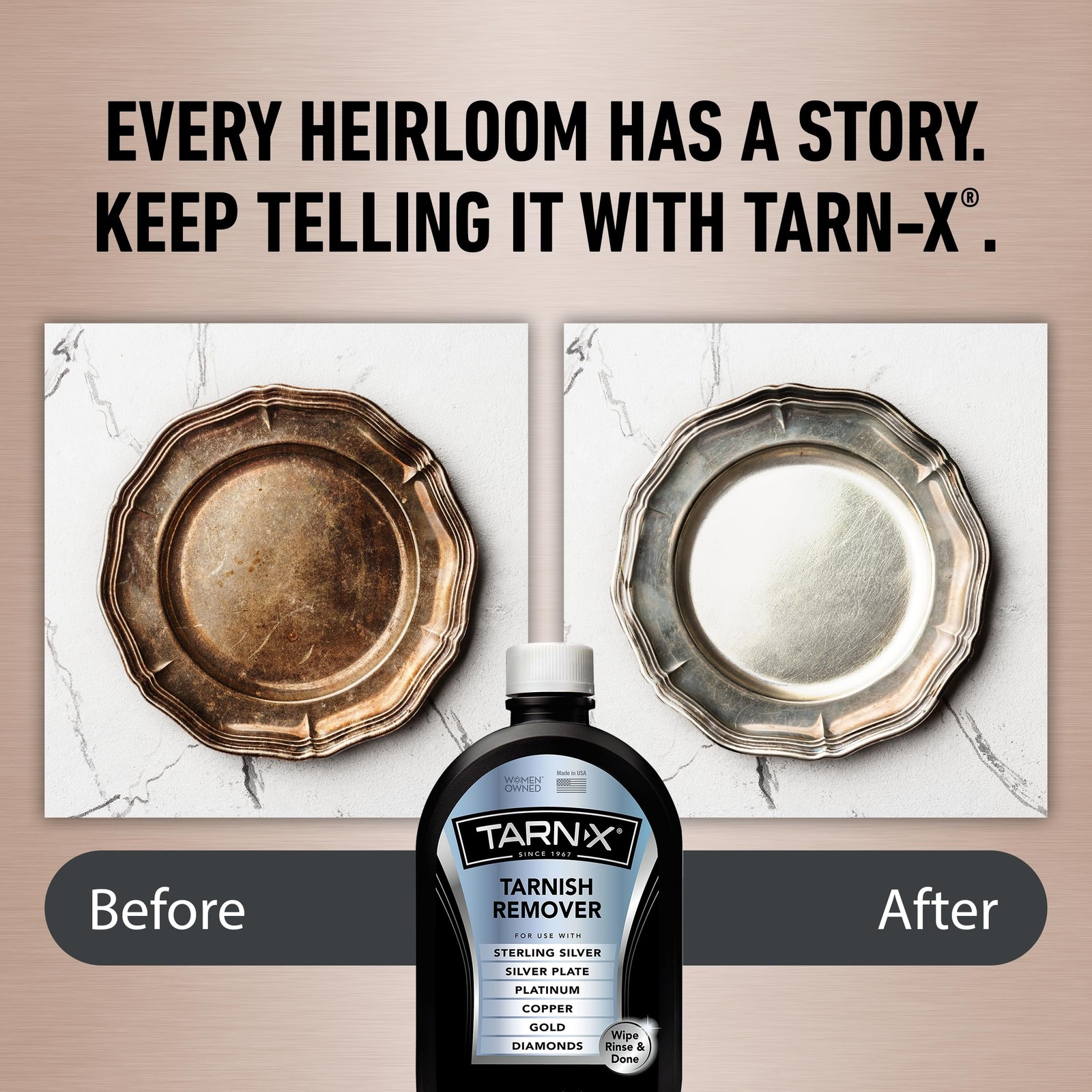 Tarn-X Tarnish Remover, 12 oz. Bottle, Platinum, Copper, Gold, Diamond, Silver P