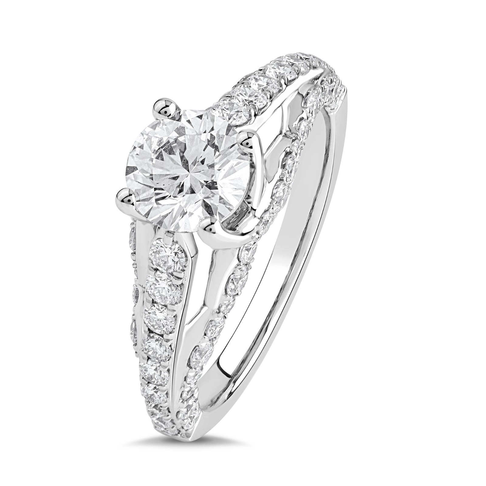 2.00 CT Round Lab Grown Diamond Split Shank Women’s Engagement Ring 925 Silver