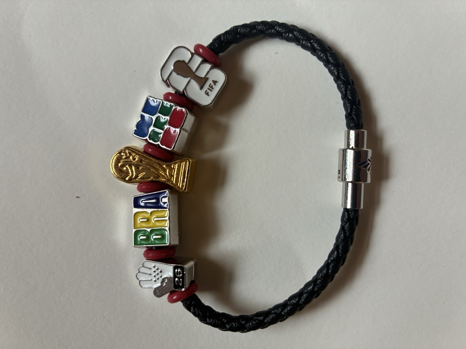 BofA FIFA Brazil red, black, and blue large 9 1/2”and small 7 1/2”. 15 in stock