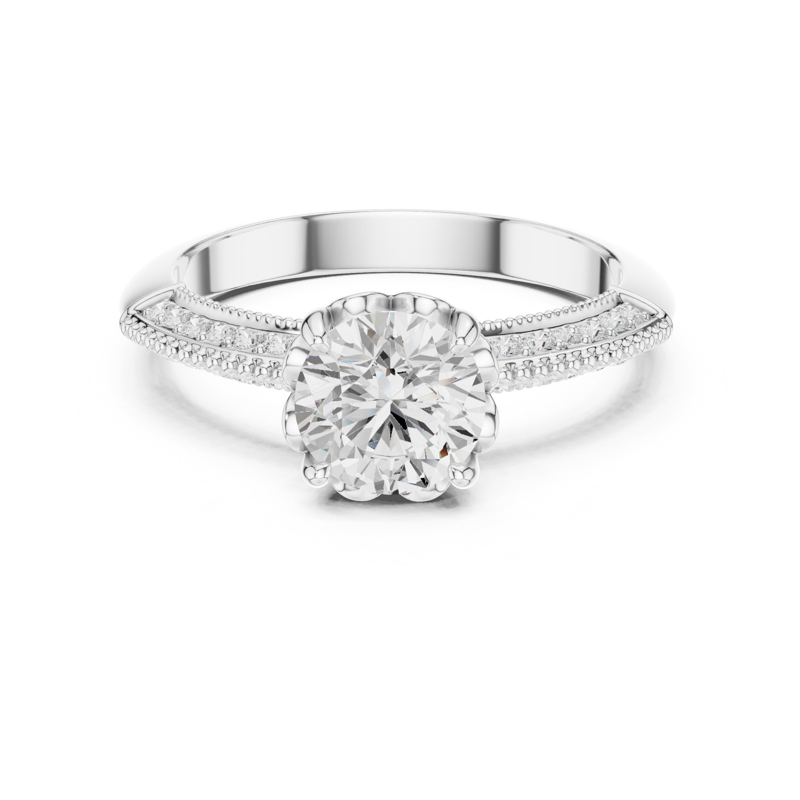 Certified 1.1 Ct Lab Grown Diamond Ring Women Luxury Jewellery 14K Gold Over