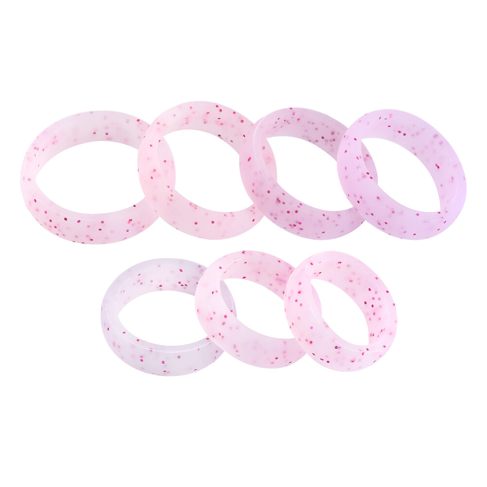 1PC Glitter Silicone Wedding Ring Men Women Band Jewelry Size 4-10 5.7mm Wide