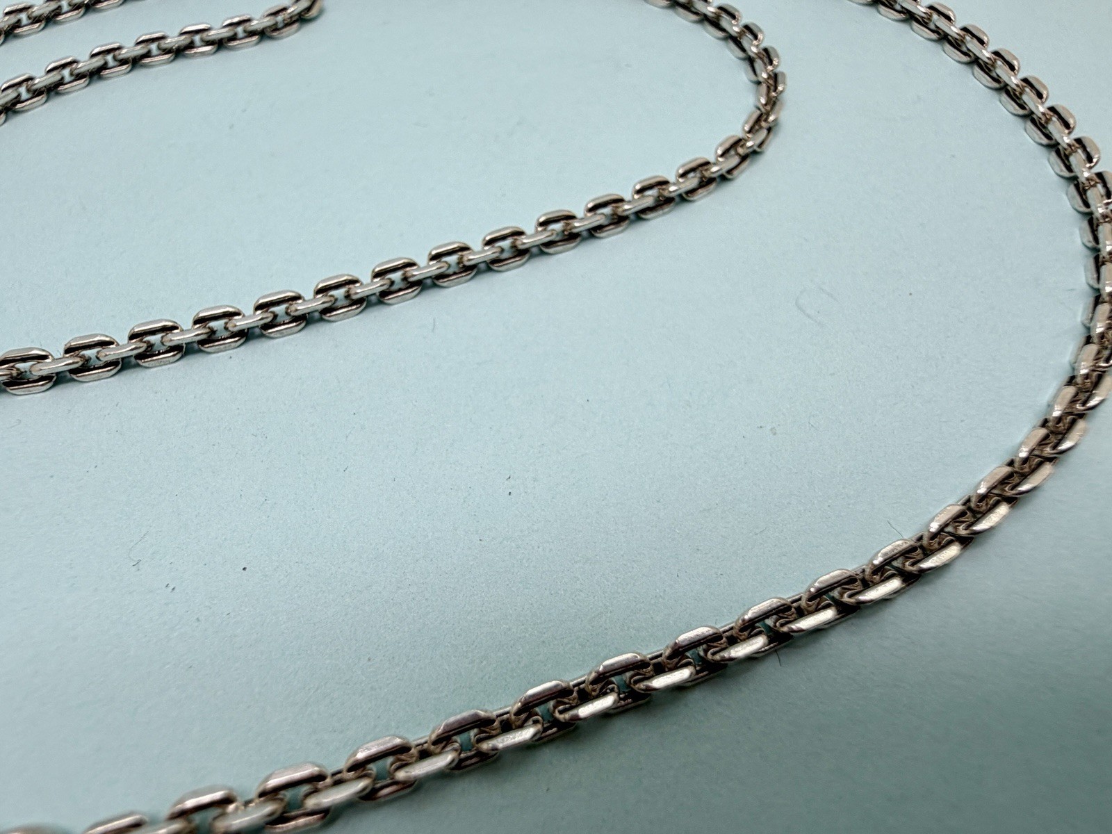 2.7mm 18” Oxidized Angled Cable Chain 925 Sterling Silver Chain Necklace 7.36g