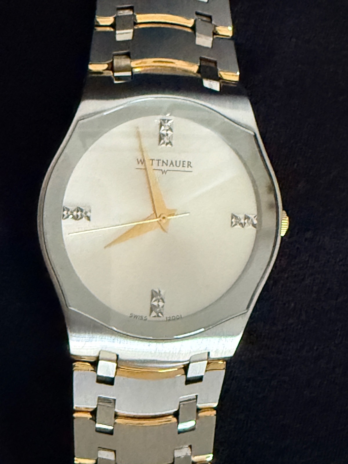 Wittnauer Men’s Montserrat Collection White Face SS Diamond Watch 12D01